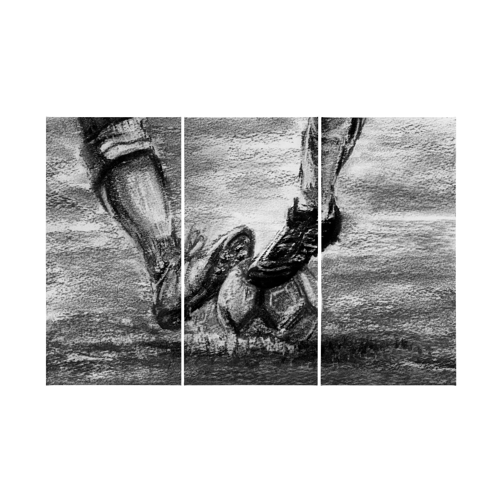 Sports collection Soccer-L 3 Piece Triptych by Mercana Studio a Hand Embellished Textured Canvas — product photograph
