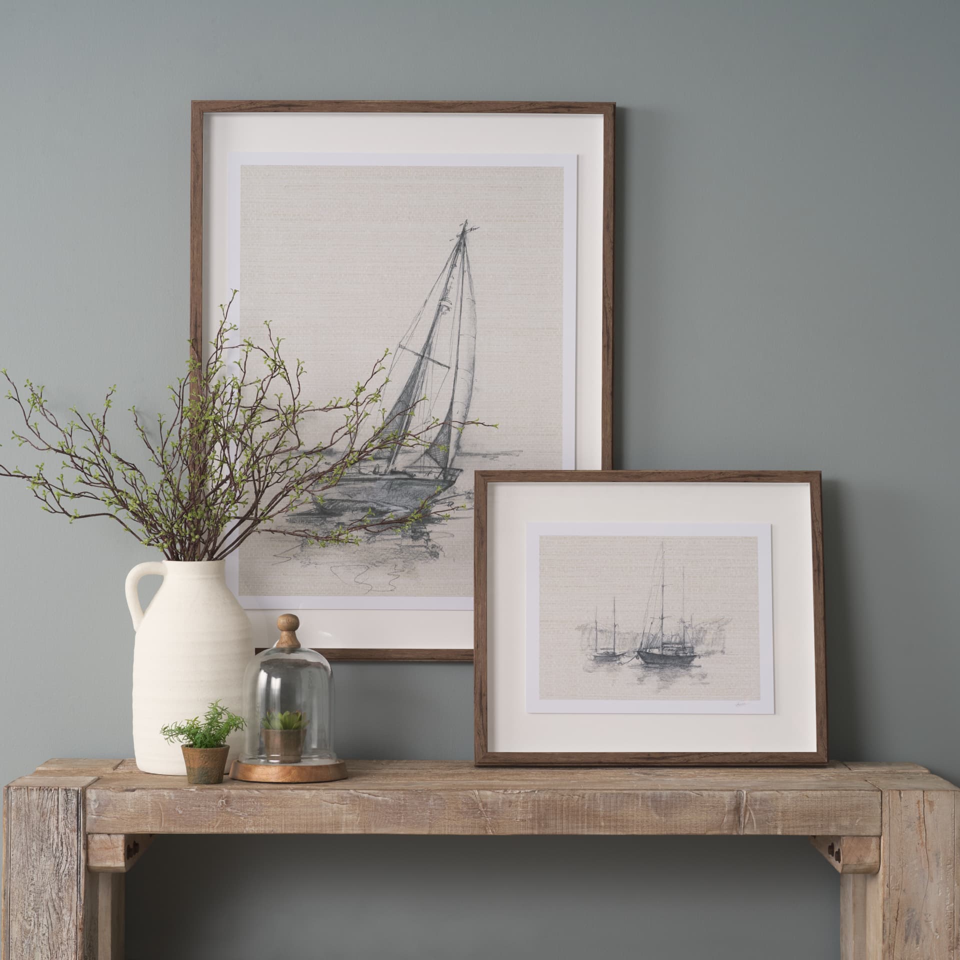 Sail Away II by Mercana Studio a Hand Embellished Framed Art Print Matted under Glass — product photograph