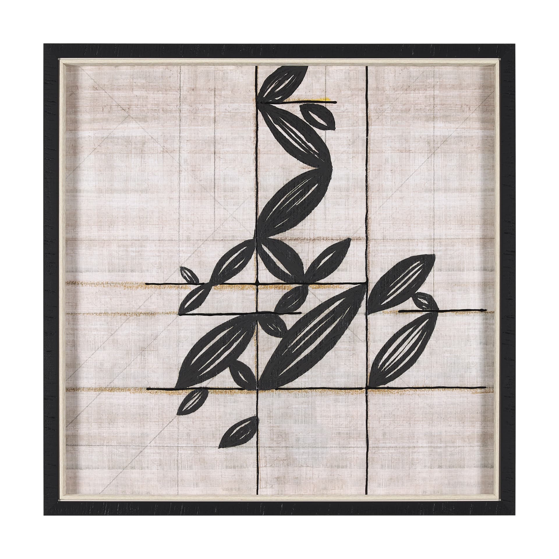 Papyrus Foliage I by Mercana Studio a Hand Embellished Textured Framed Art Print — product photograph