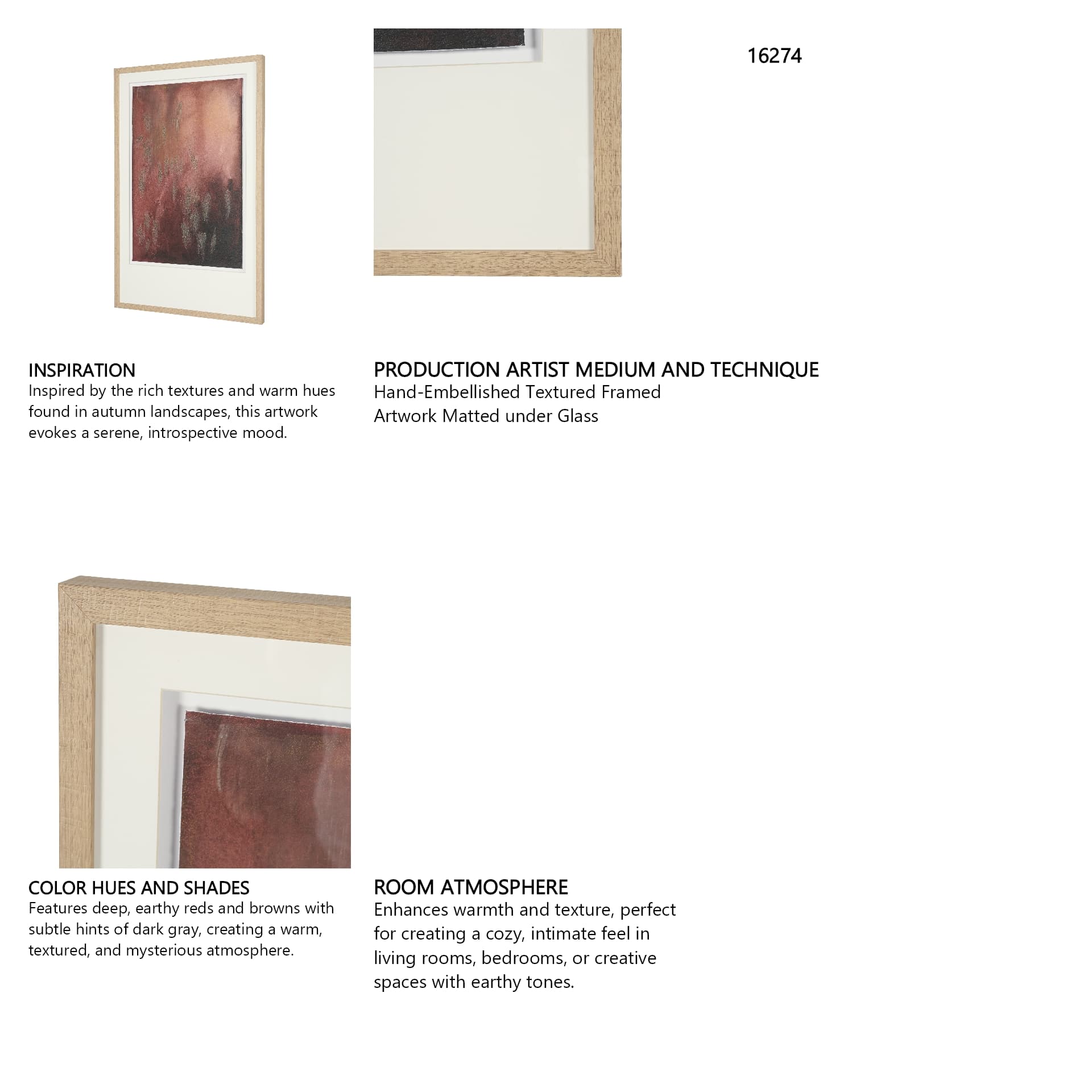 Aged In Silence I by Ira Havuka Hand-Embellished Textured Framed Artwork Matted under Glass — product photograph