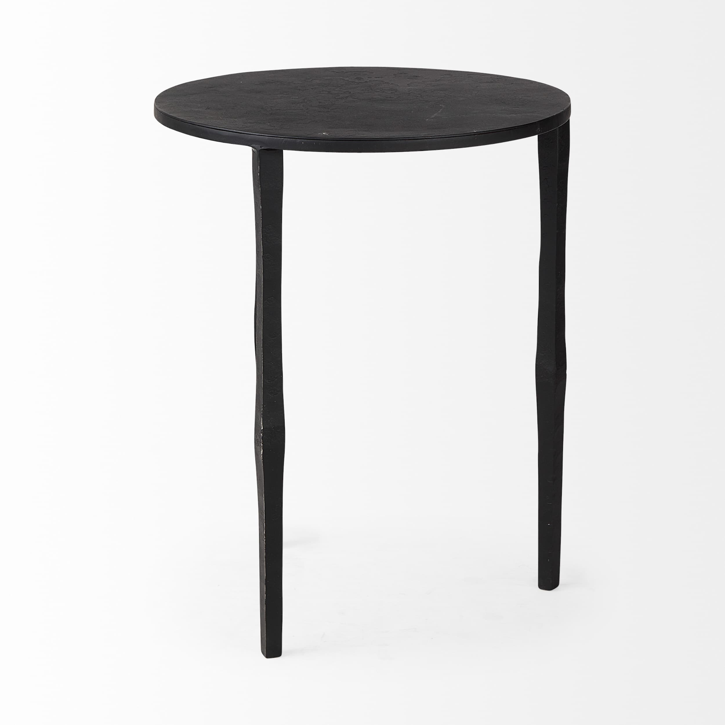 Timothy 16.0L x 16.0W X 20.0H Ebony Black Iron Side Table — product photograph