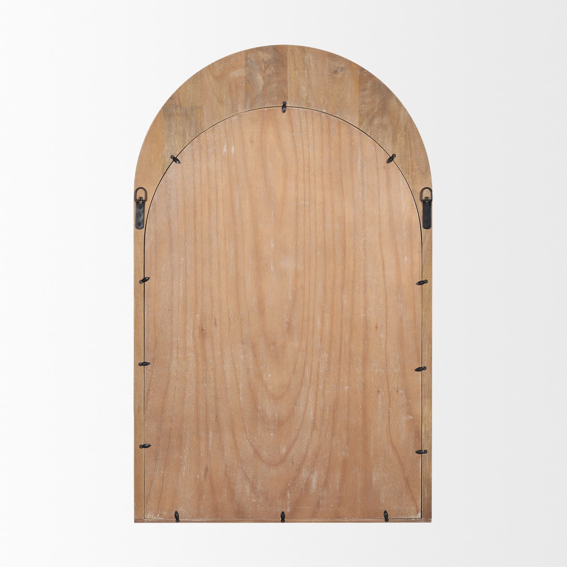 Celeste Light Brown Wood Medium Arched Mirror — product photograph