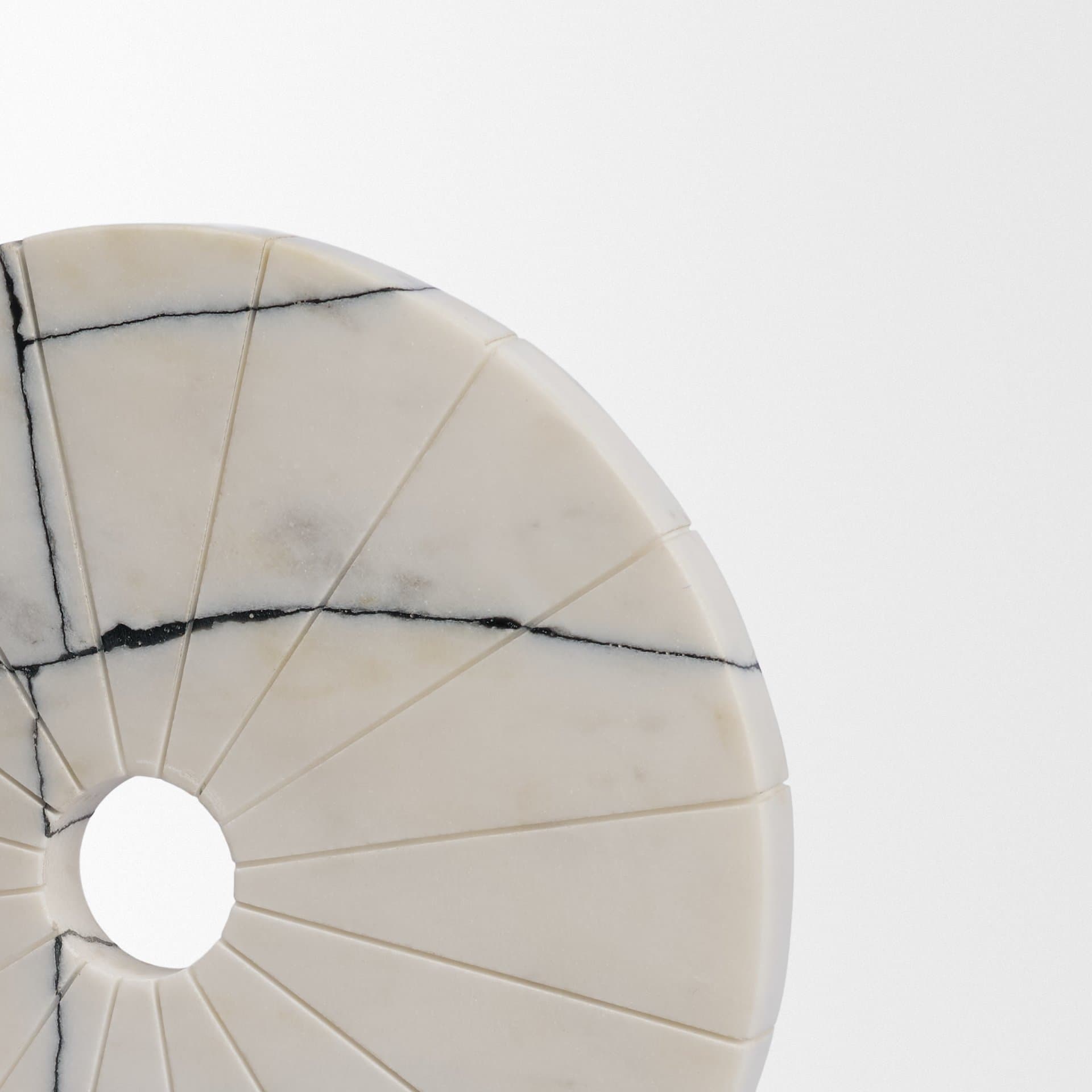Orin White Marble Round Disc Decorative Object — product photograph