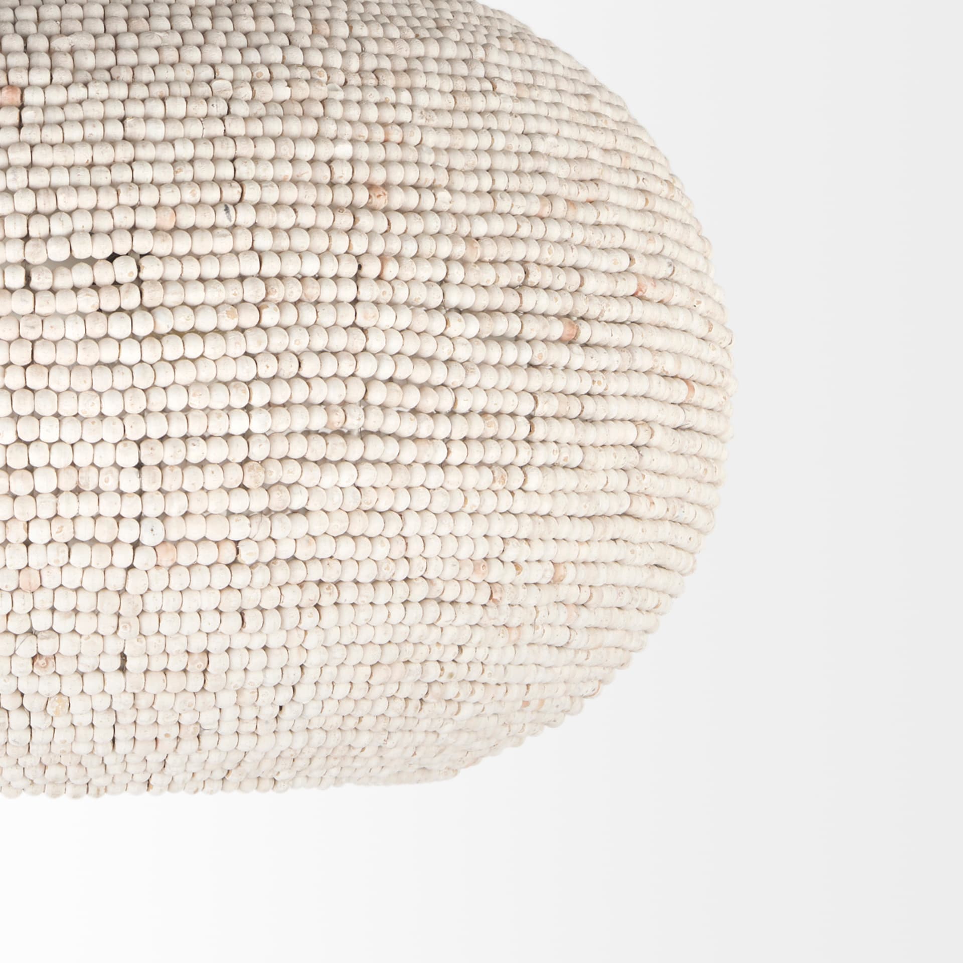 Theta 30.0 L x 30.0 W x 15.0 H White-Washed Beaded Chandelier — product photograph