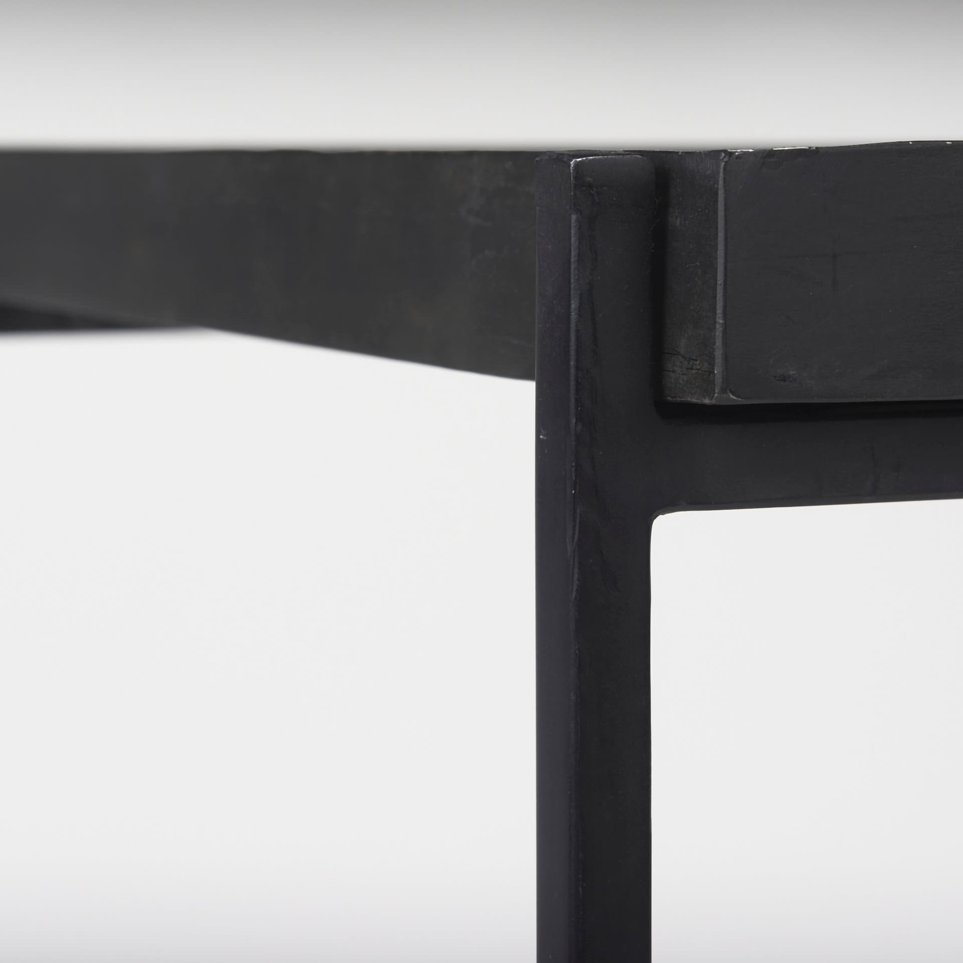Trey Black Metal W/Glass Accent Table — product photograph