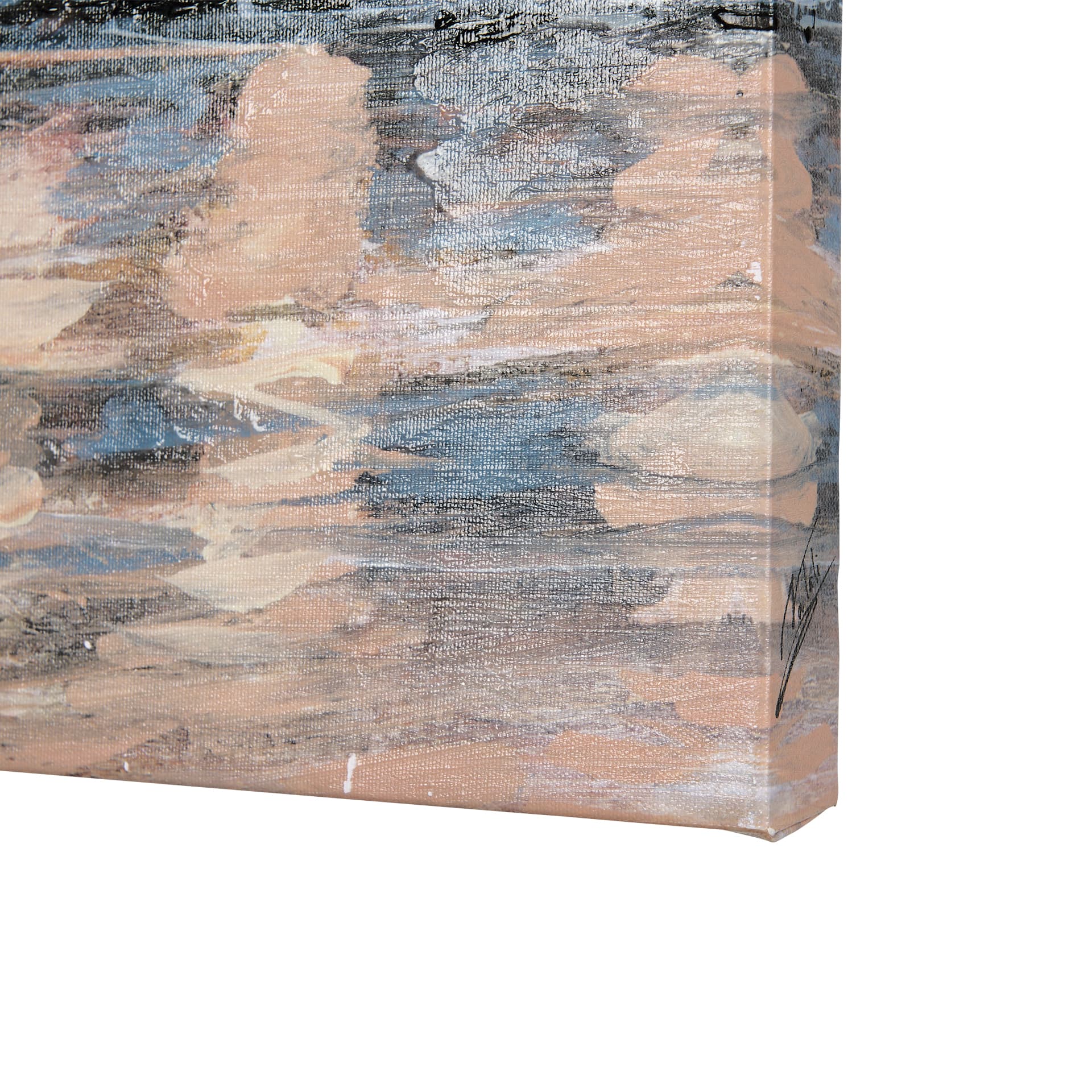 City sunset(L) by Mercana Studio a Hand Embellished Textured Canvas — product photograph