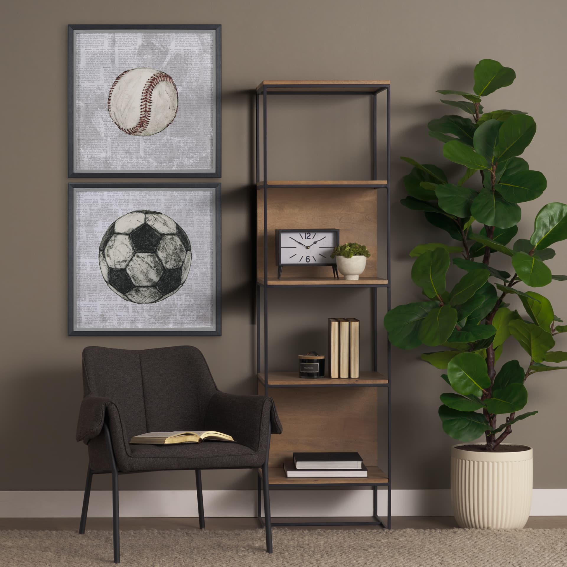 Definition of Sport II by Mercana Studio a Hand Embellished Textured Framed Art Print — in a styled room