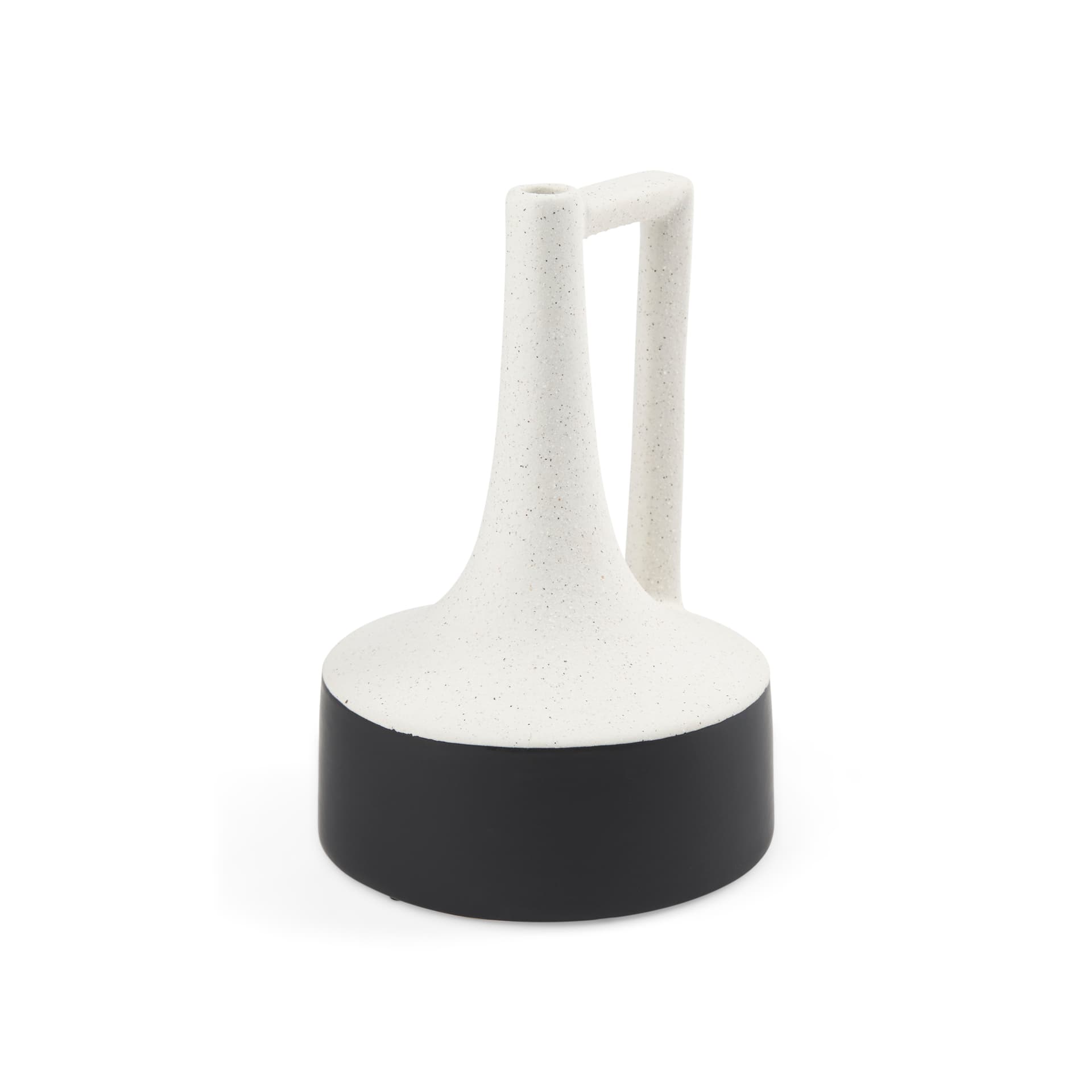 Burton 11.6H Medium White and Black Ceramic Jug Vase — product photograph