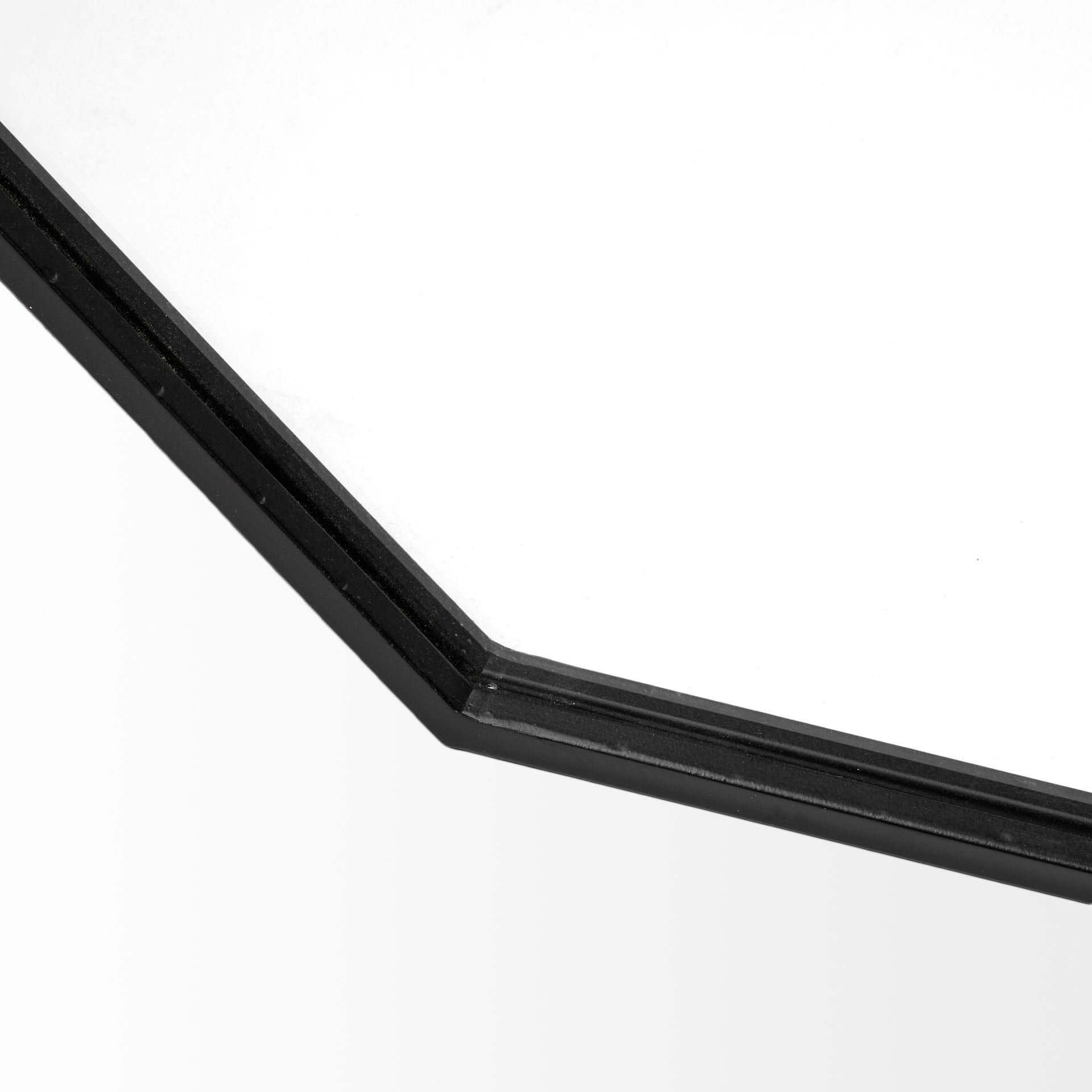 Helix 37" Octogon Black Metal Frame Mirror — product photograph