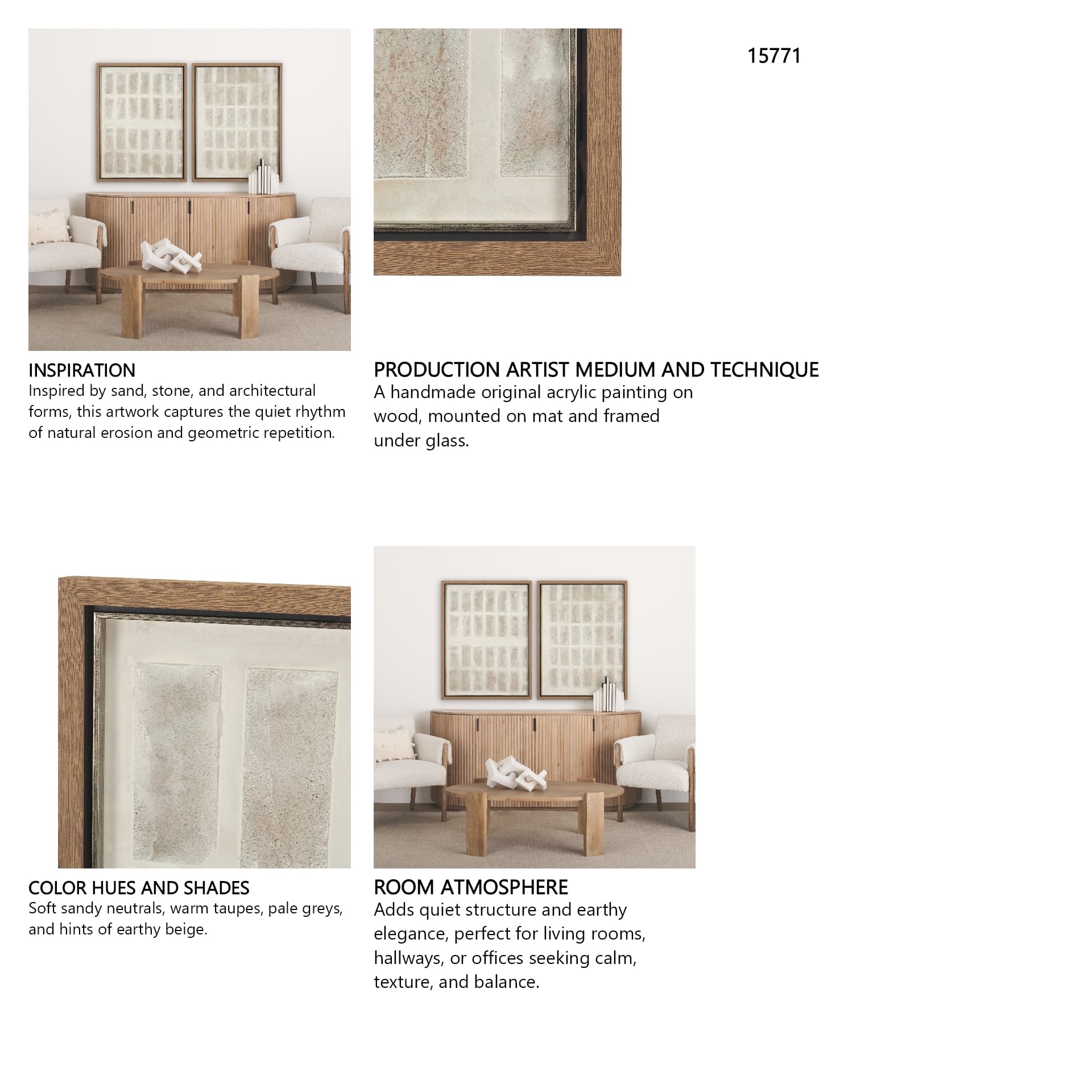 Sand & Structure I by Studio M a handmade Original Framed Artwork — in a styled room