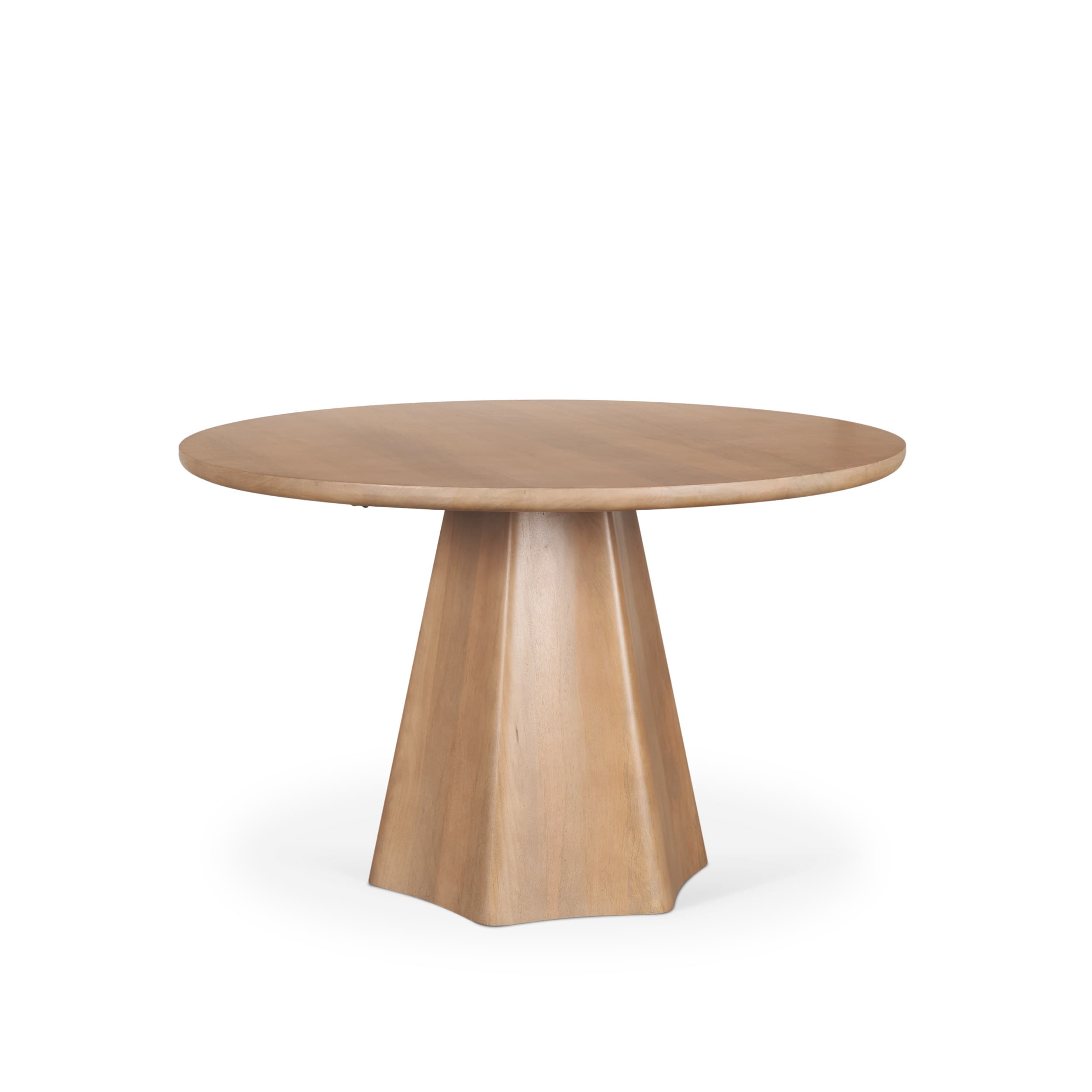Jovani 48" Round Pedestal Dining Table | Modern | Light Brown Wood | Seats 4 — product photograph