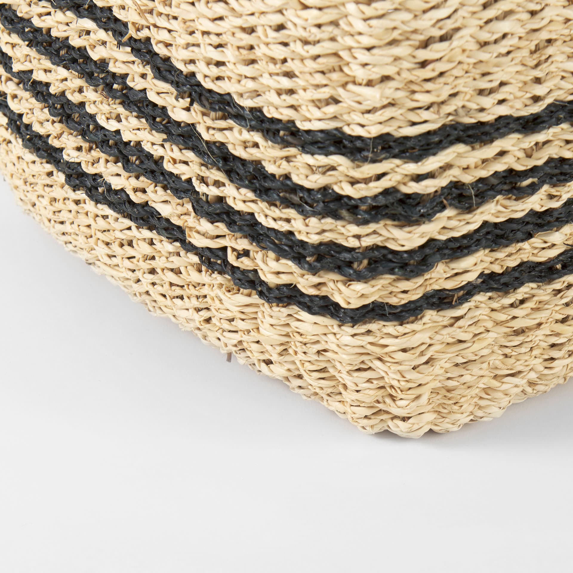Emma (Set of 2) Light Brown Seagrass Rectangular Basket W/ Black Stripes — product photograph