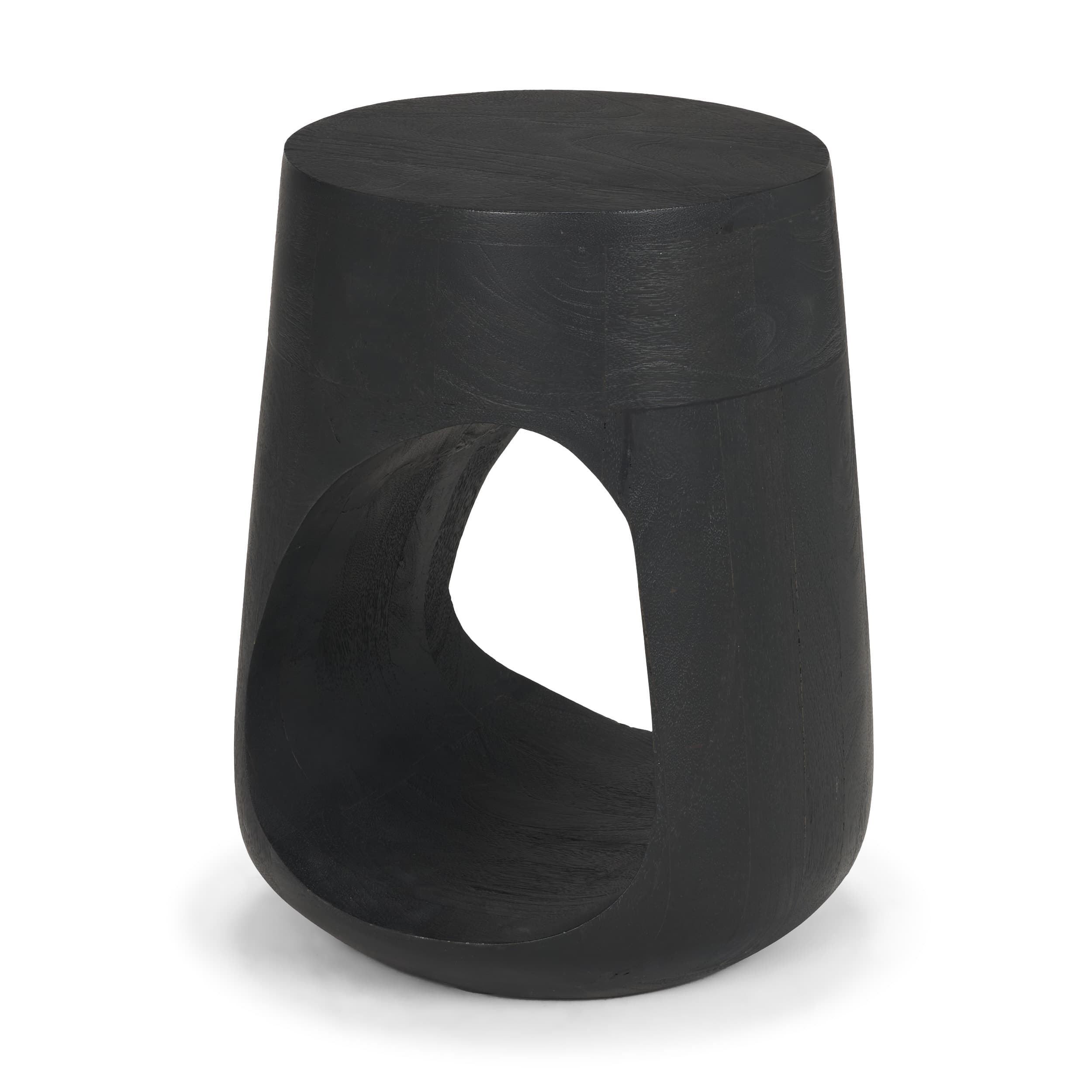 Cove Dark Brown Sculptural Open Side Table — product photograph