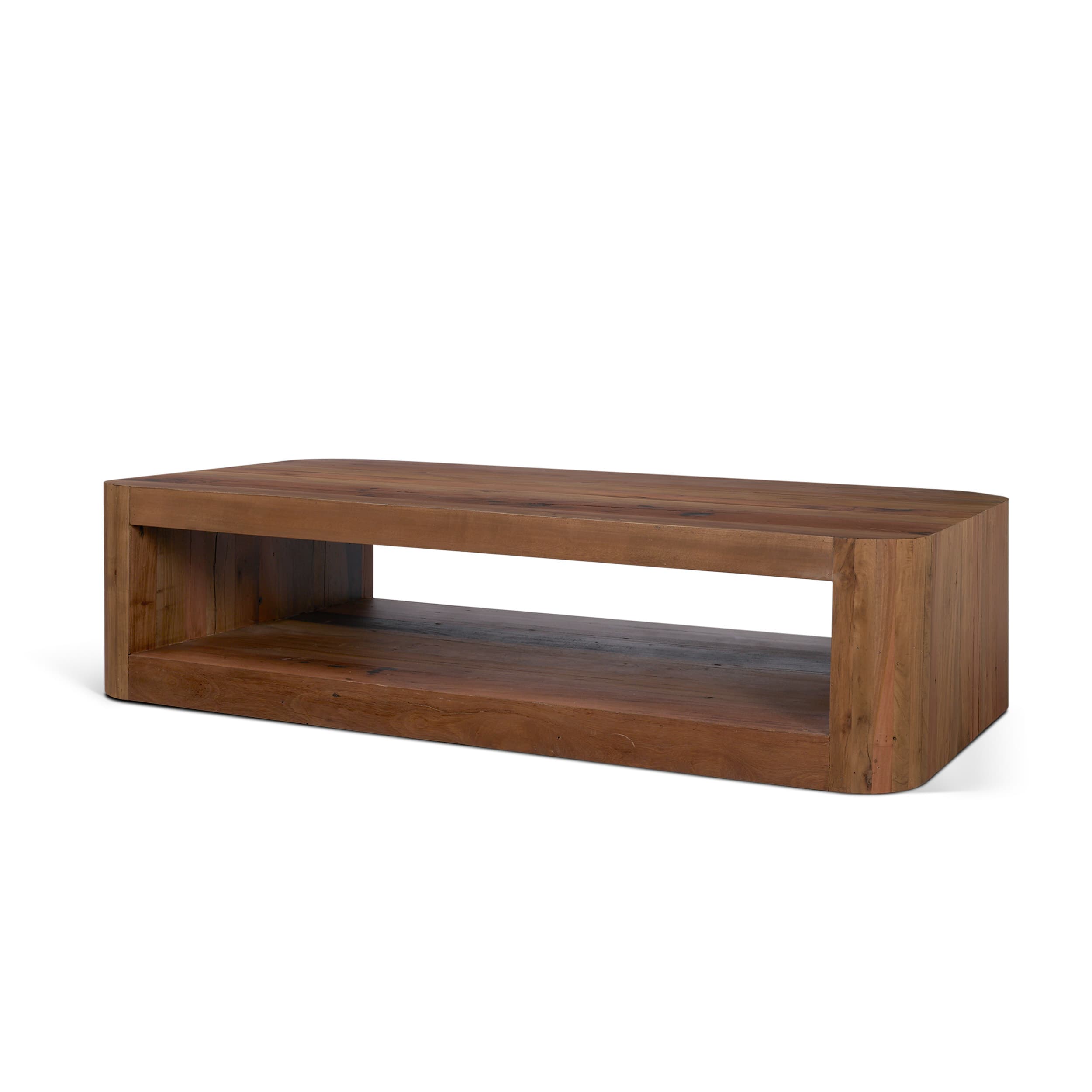 Dunmore Solid Wood Rectangular Open Shelf Coffee Table — product photograph