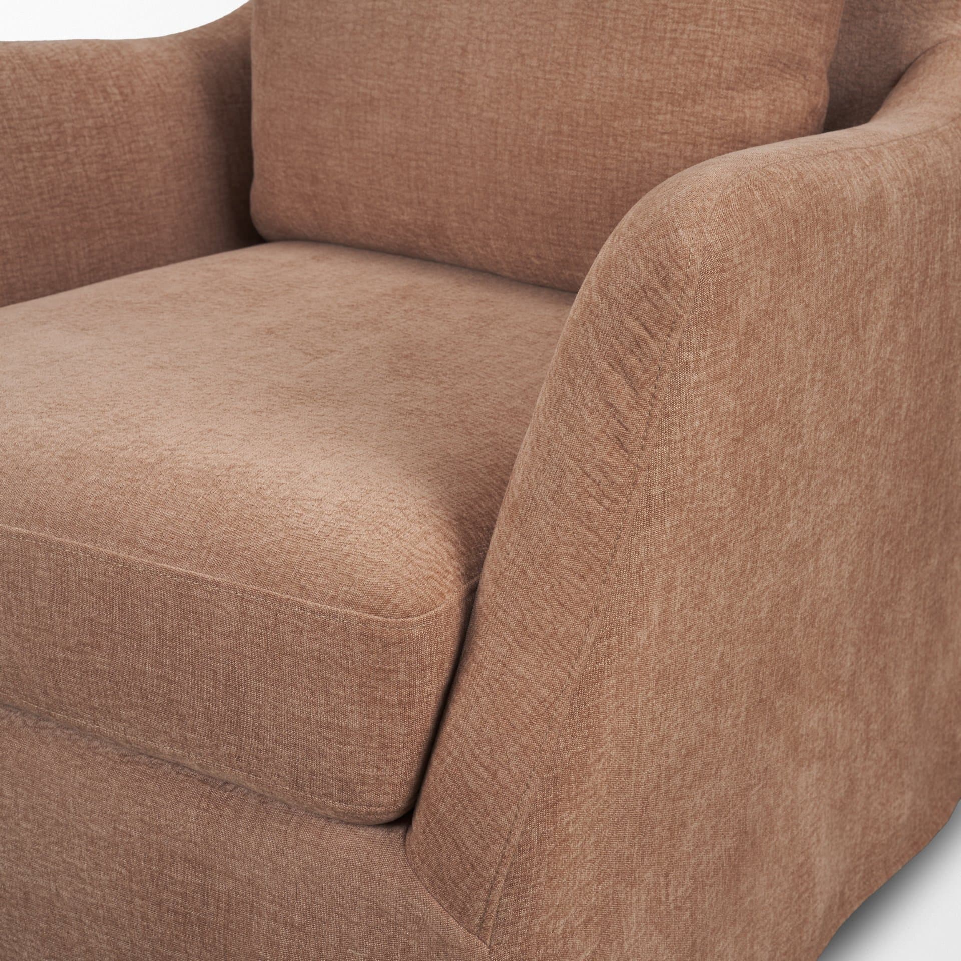 Ellington Slipcovered Slope Arm Swivel Accent Chair | Sienna Fabric-Fixed Chair — product photograph