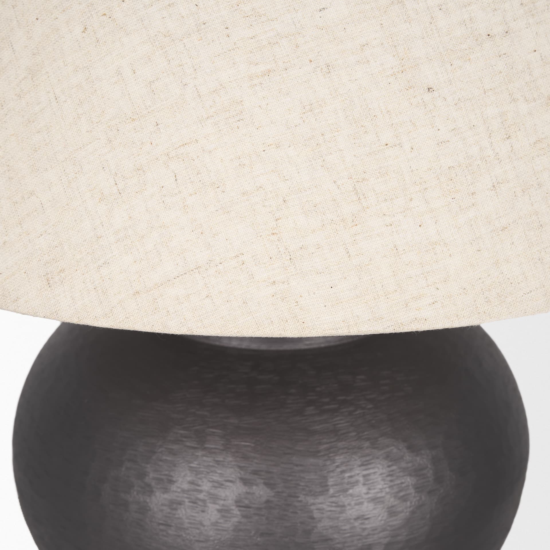 Salaah Black Brushed Metal w/ Beige Shade Table Lamp — product photograph