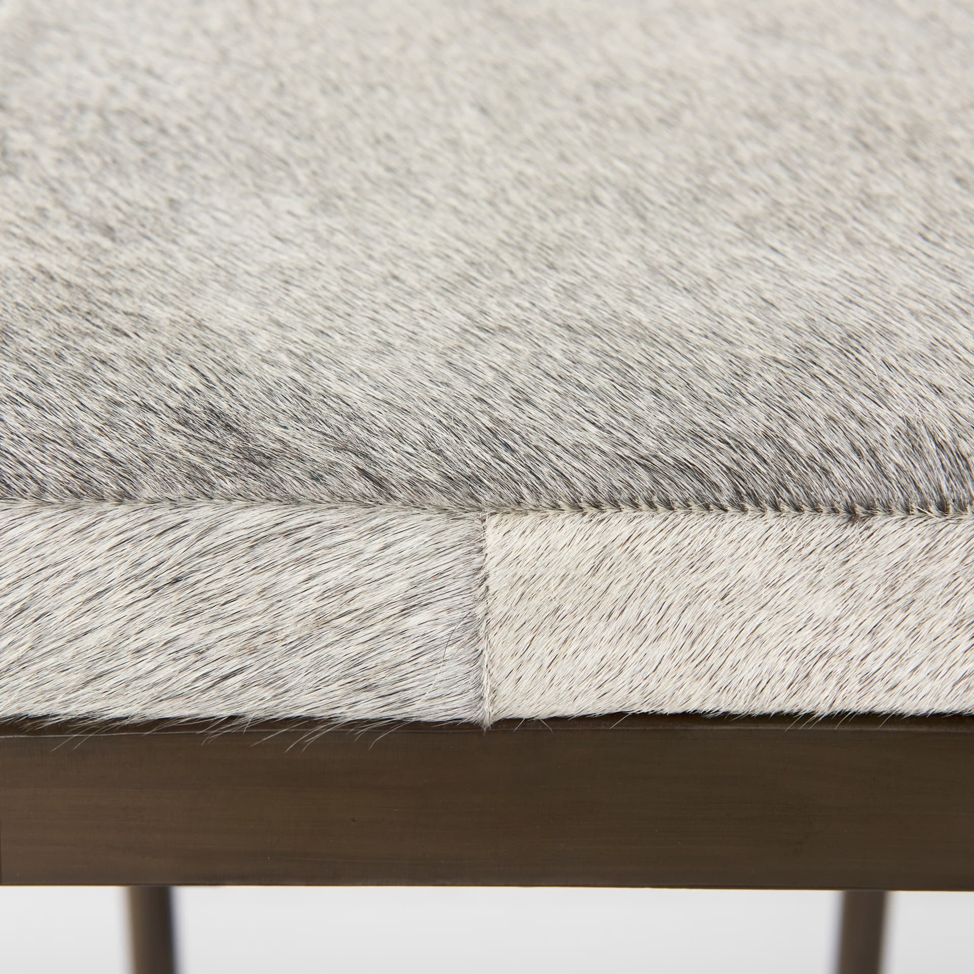 Millie Backless 30in Seat Bar Stool | Gray Hair-On-Hide w/ Gold Metal — product photograph