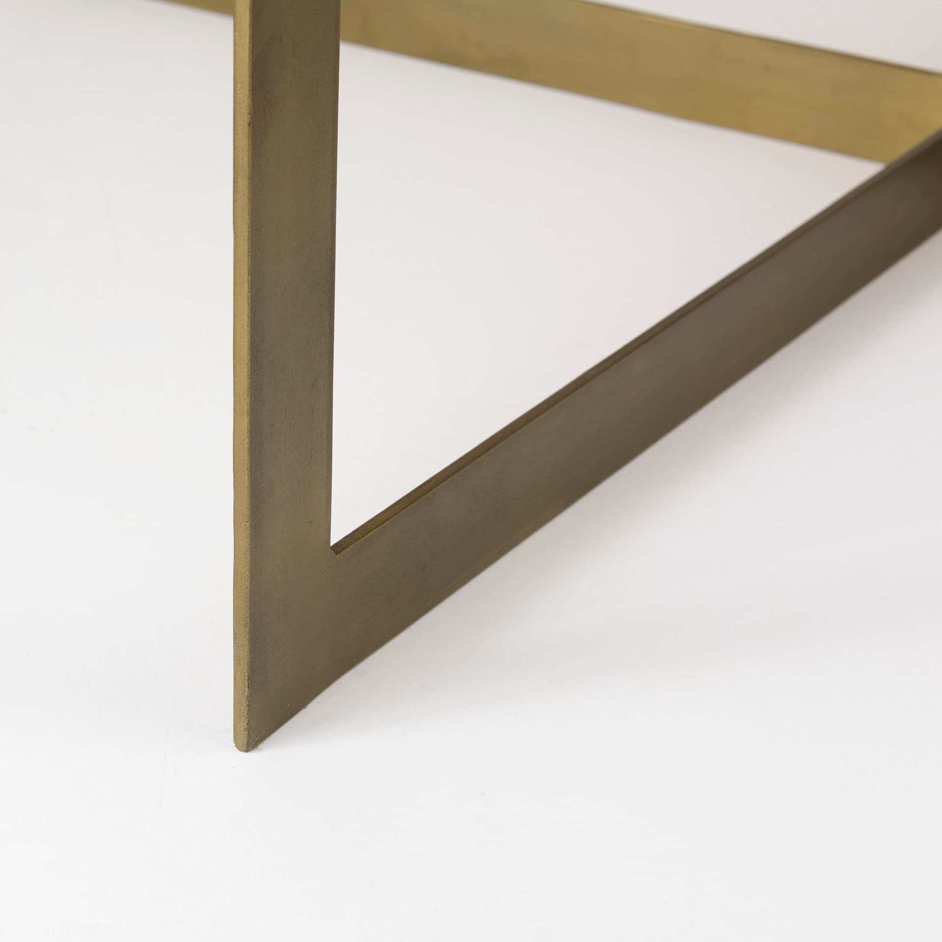 Faye 34L x 34W x 17H Beige Finished Wood W/Gold Metal Base Square Coffee Table — product photograph