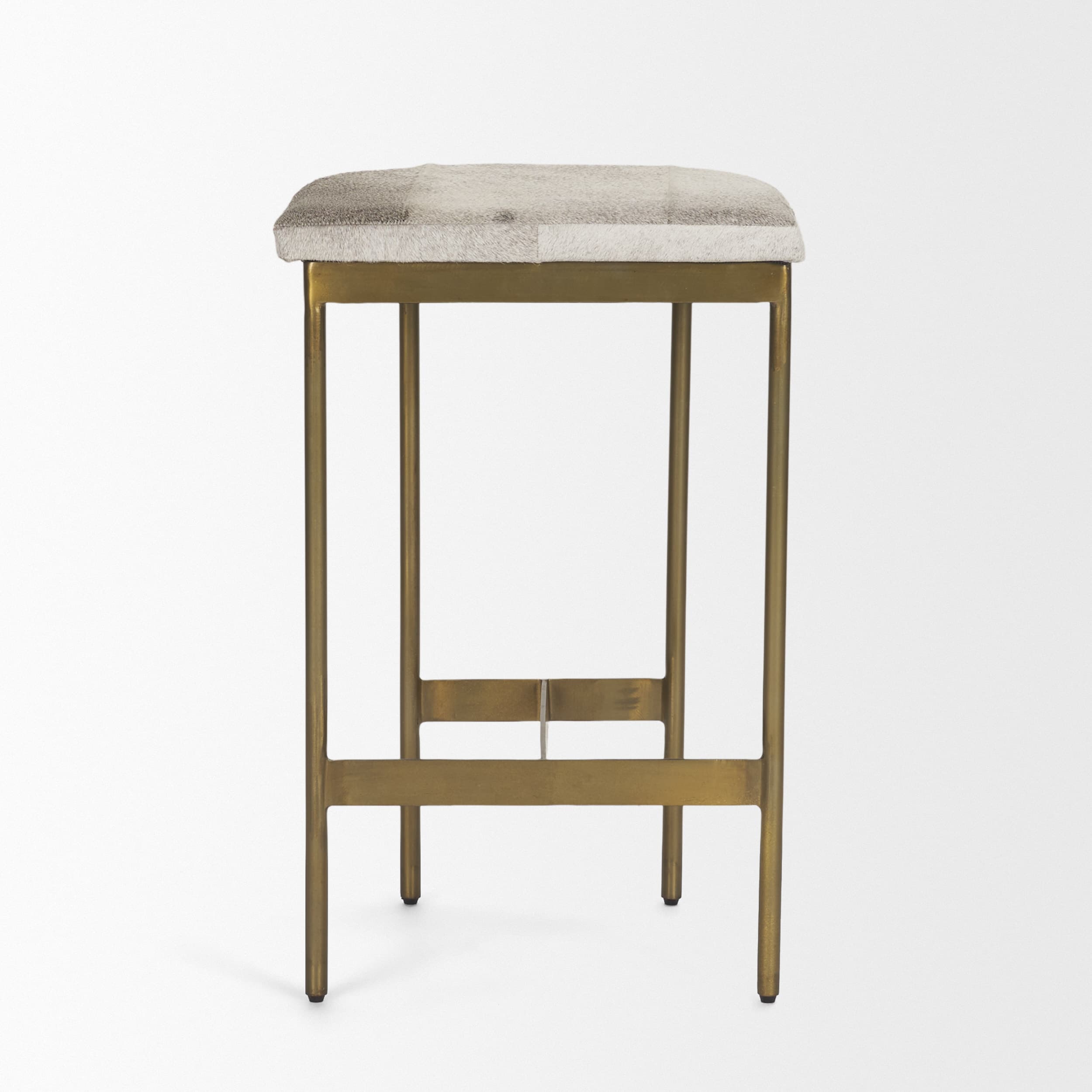 Millie Backless 26.25in Seat Counter Stool | Gray Hair-On-Hide — product photograph