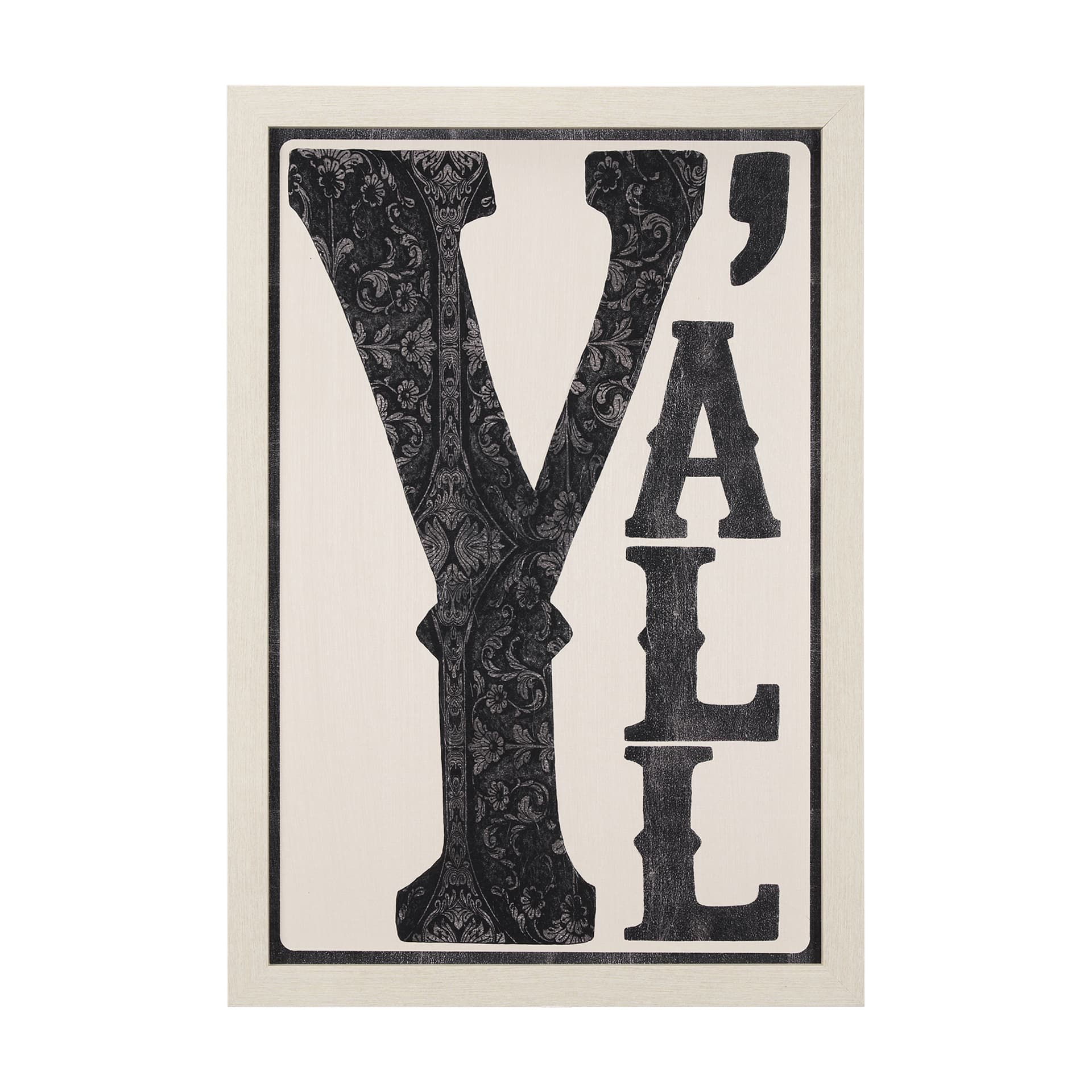 Cowboy Culture - Y'all by Mercana Studio a Hand Embelished Textured Framed Art Print — product photograph