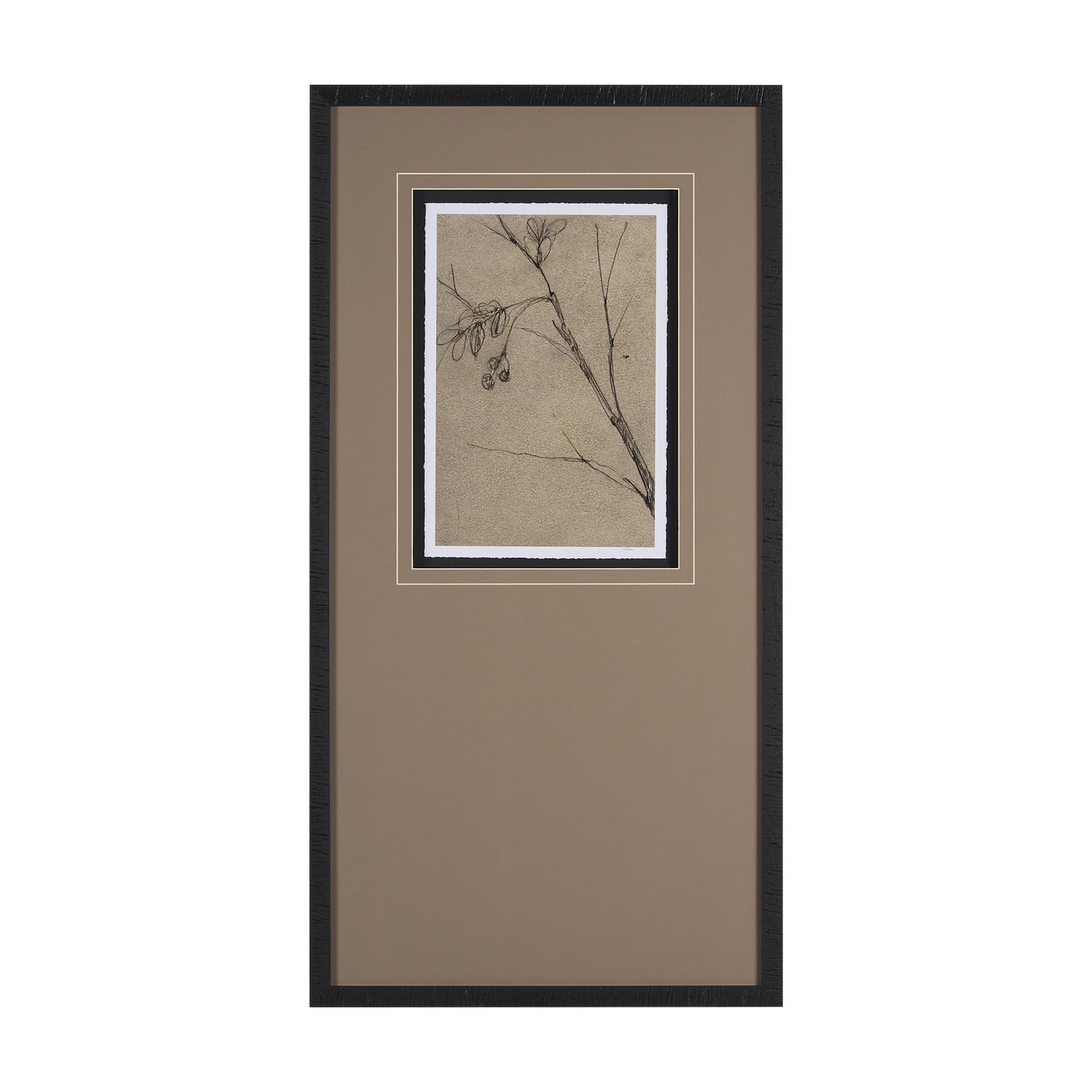 Black Chokecherry 3 by Mercana Studio a Hand Embellished Framed Art Print Matted under Glass — product photograph