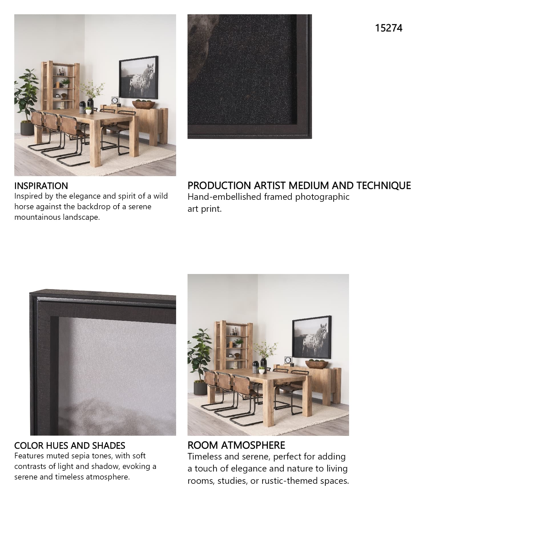 Spotted Solo Horse by Nathan Kane a Hand Embelished Textured Framed Photo Art Print — in a styled room