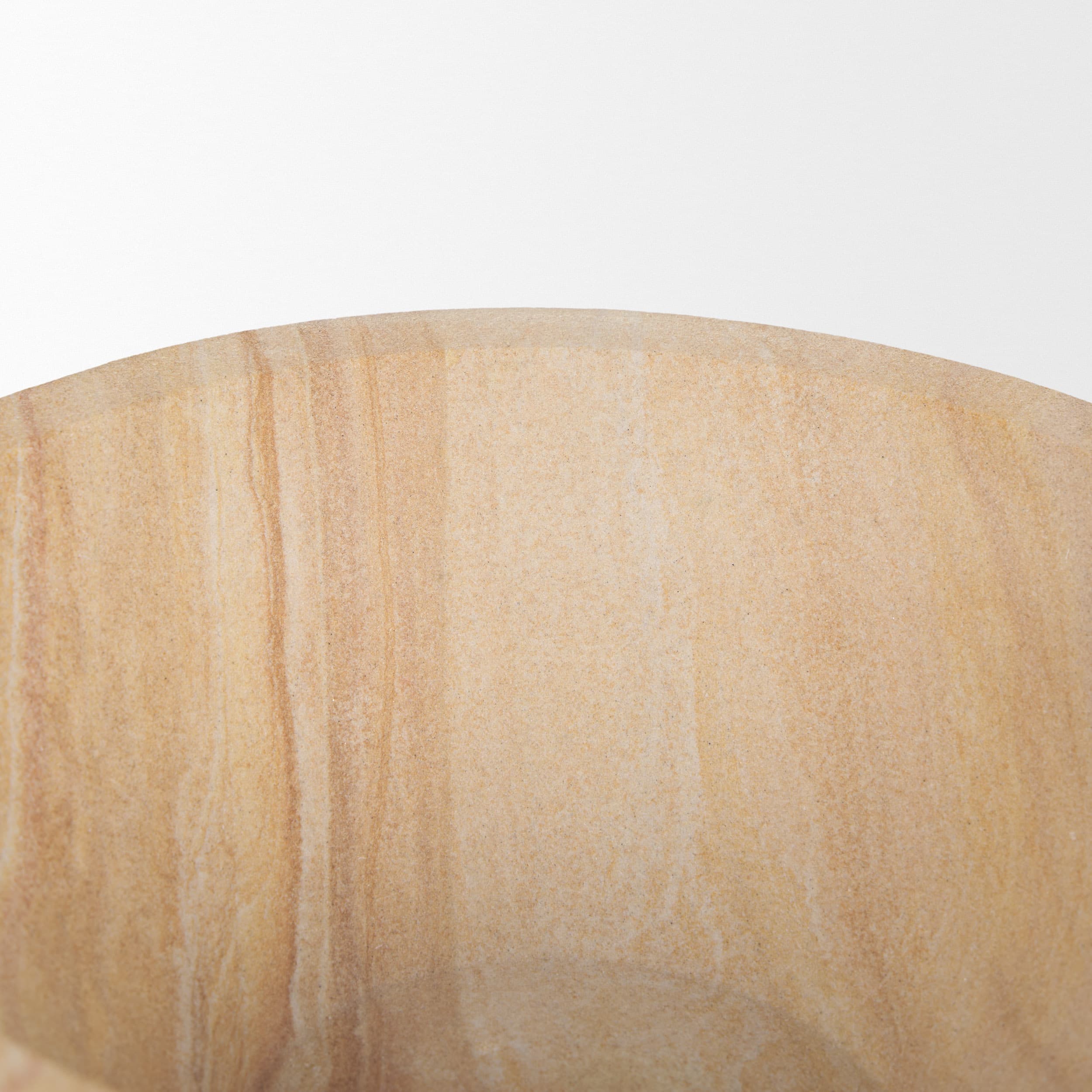 Ramira Beige Sandstone Decorative Pedestal Bowl — product photograph