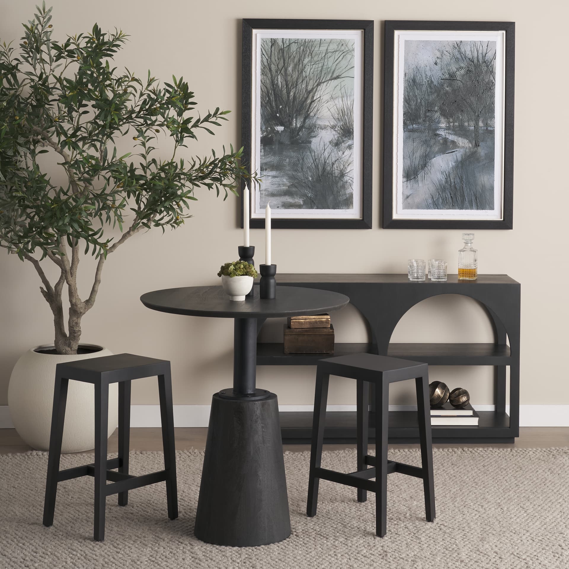 Colony Backless 25in Seat Counter Stool | Black Brown — product photograph