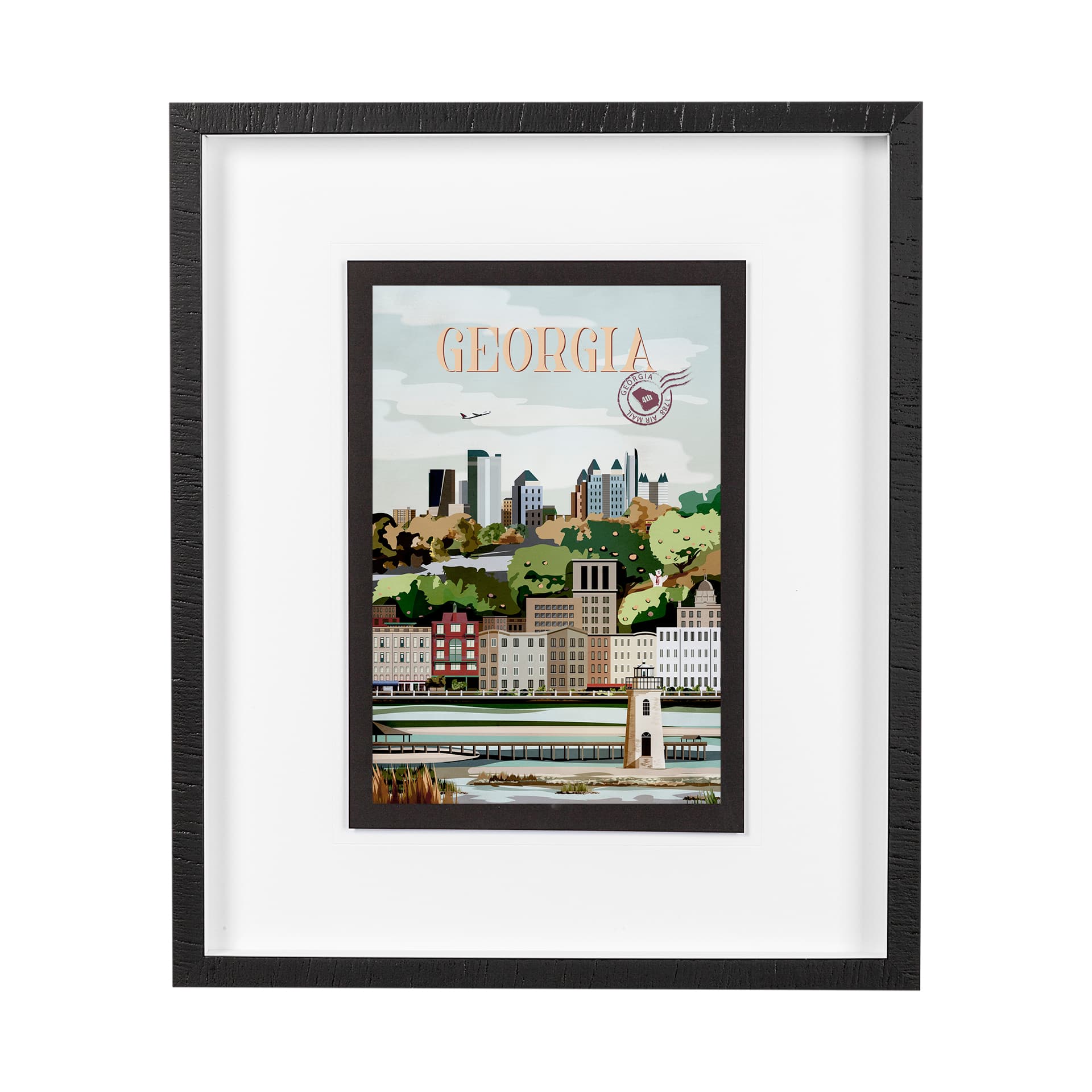 Georgia Go USA (M) by Mercana Studio a Framed Art Print Matted under Glass — product photograph