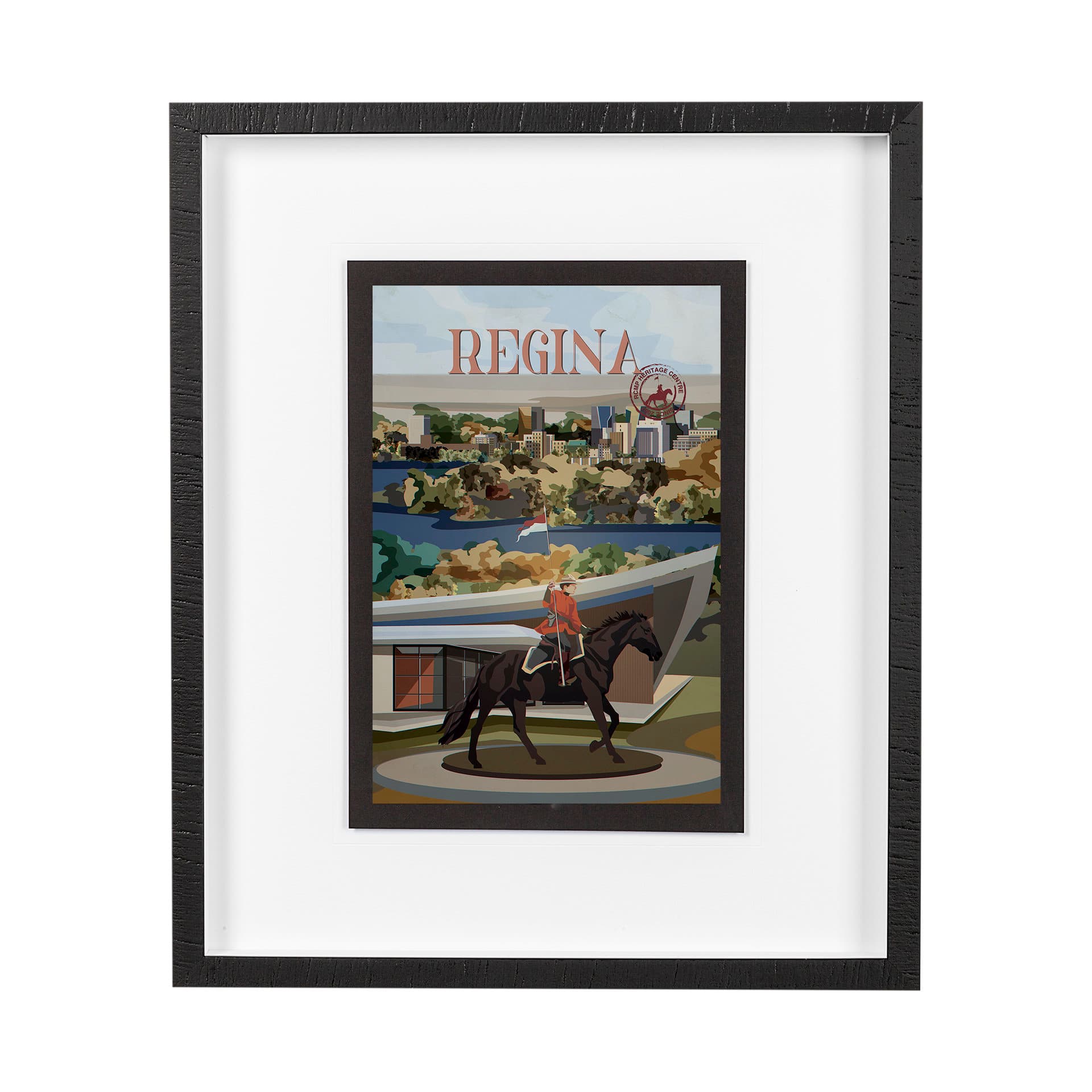 Regina Go Canada (M) by Mercana Studio a Framed Art Print Matted under Glass — product photograph