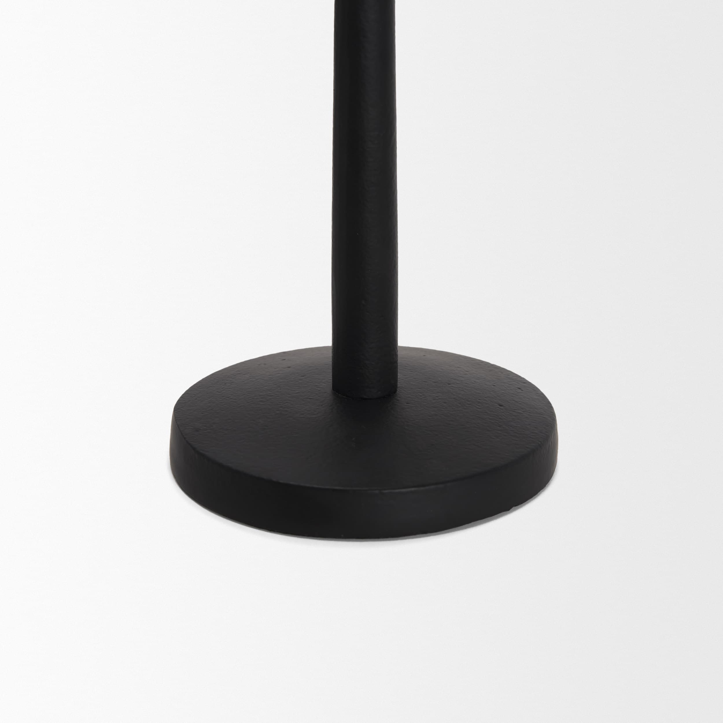 Qwin Matte Black Cast Aluminum Medium Candle Holder — product photograph