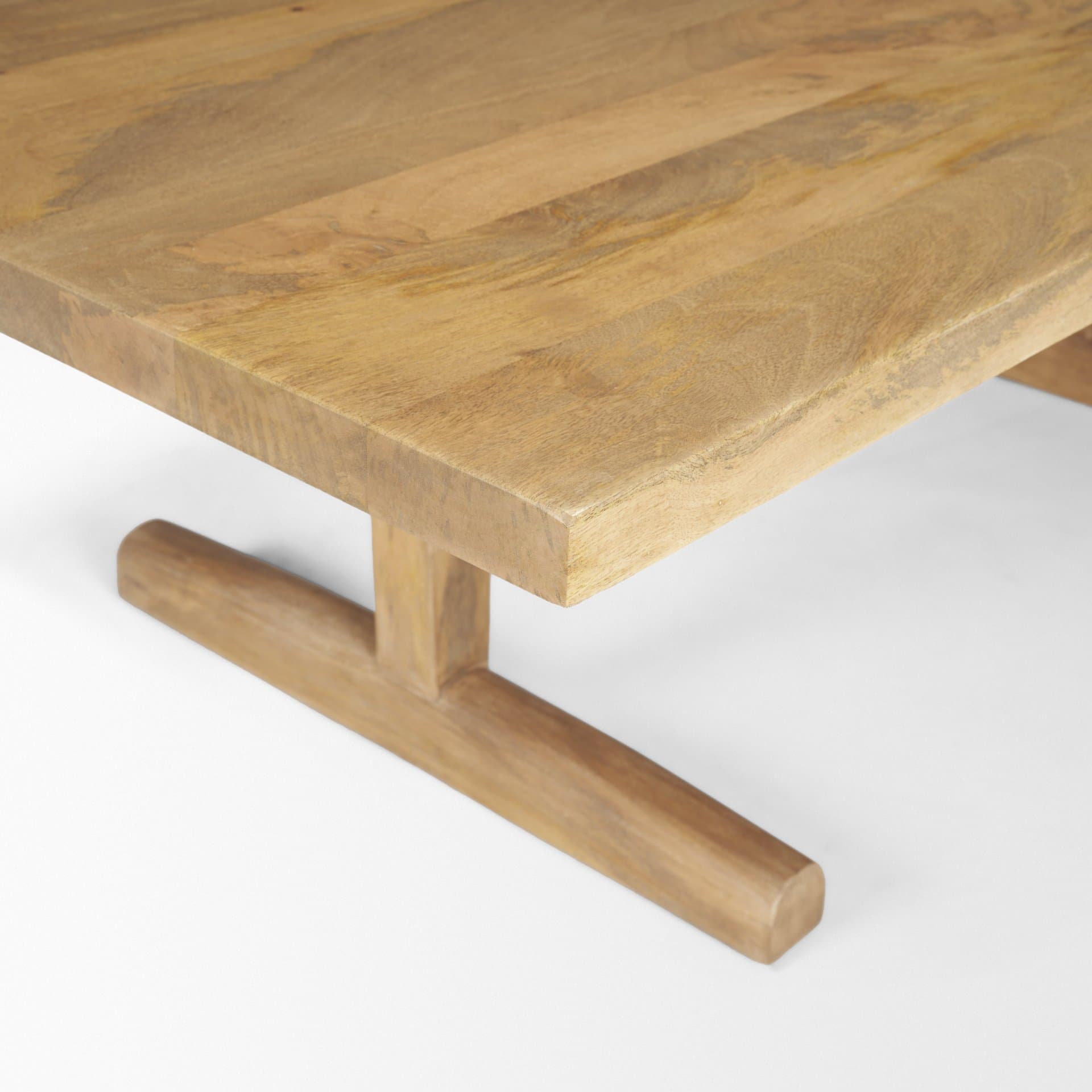 Viktor 55"L Light Brown Solid Wood Coffee Table — product photograph