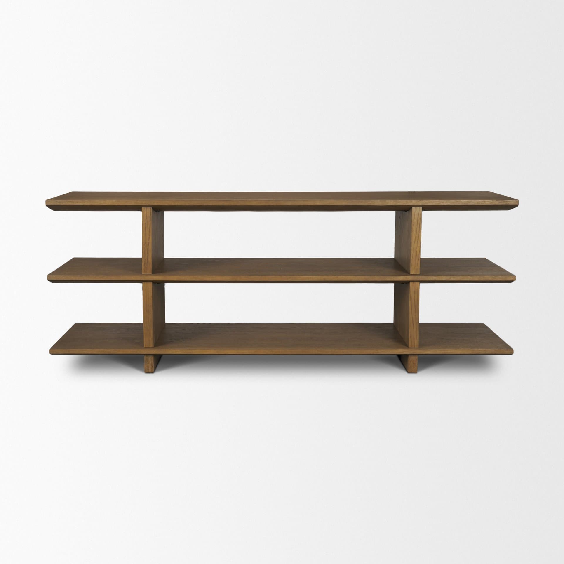 Boden 74" Wood Console Table w/ Open Shelves — product photograph