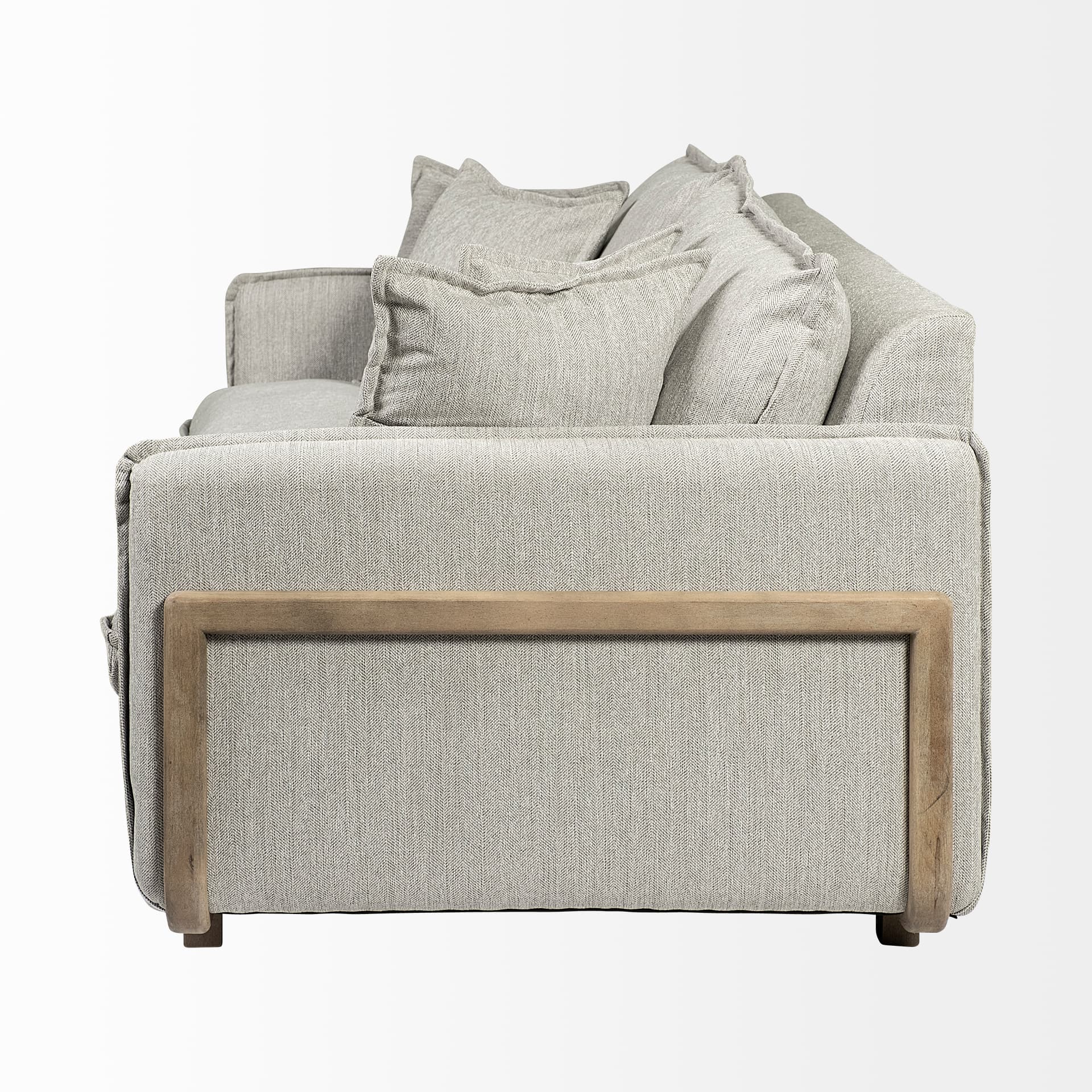 Roy I 84" Frost Gray Upholstered Three Seater Sofa — product photograph