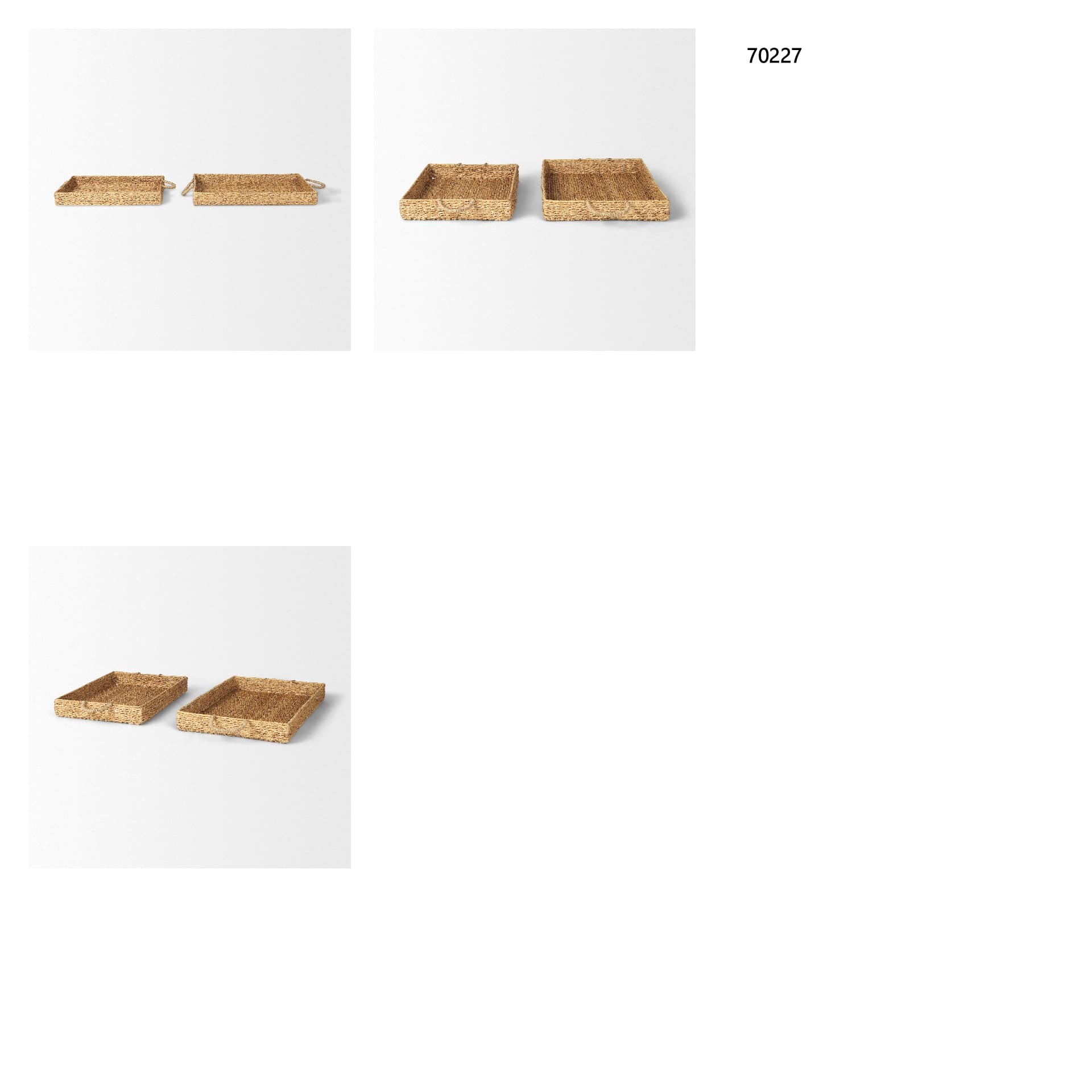 Hona Set of 2 Large Rectangular Nesting Water Hyacinth Trays — in a styled room