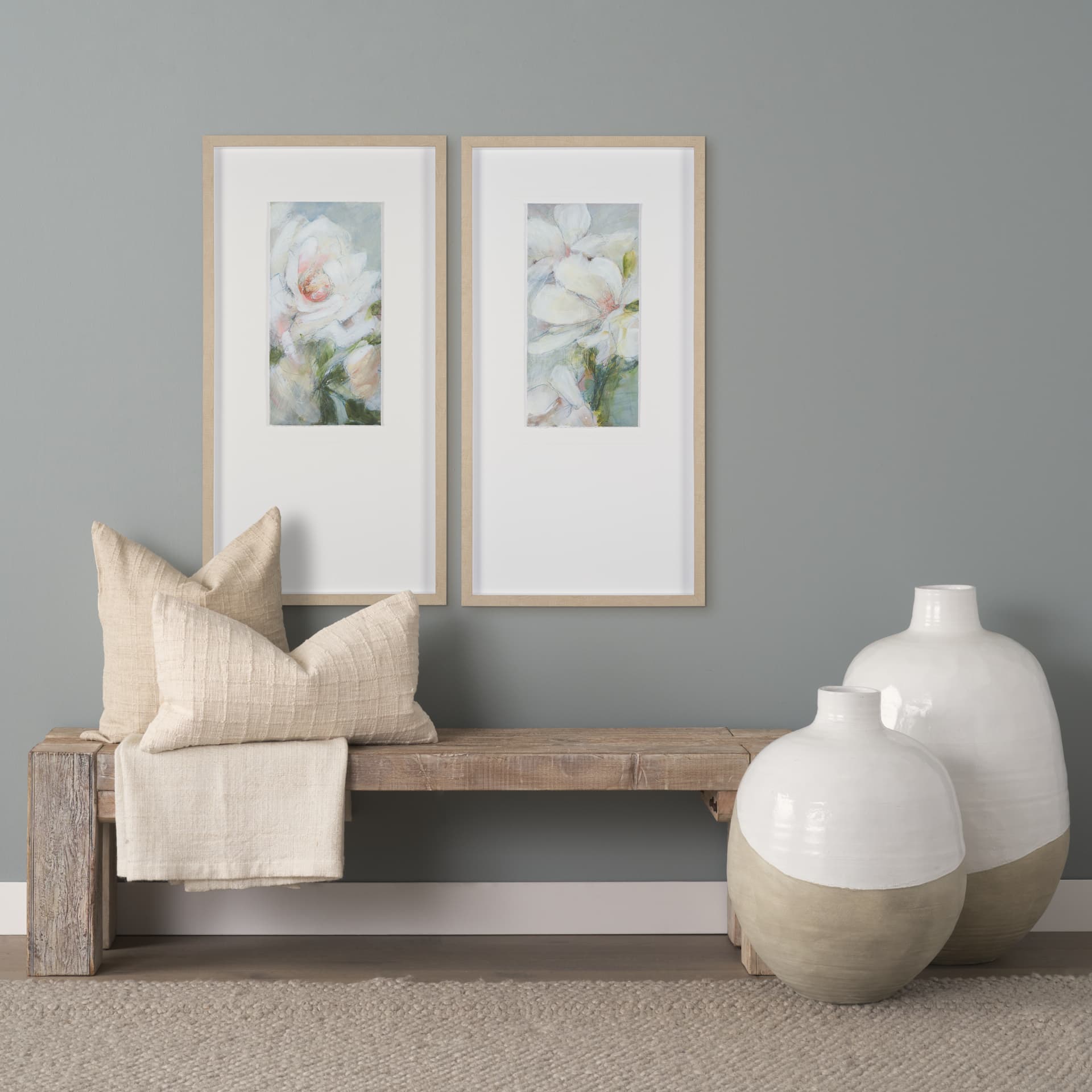 Aromatic Rose by Mercana Studio a Hand Embellished Framed Art Print Matted under Glass — in a styled room