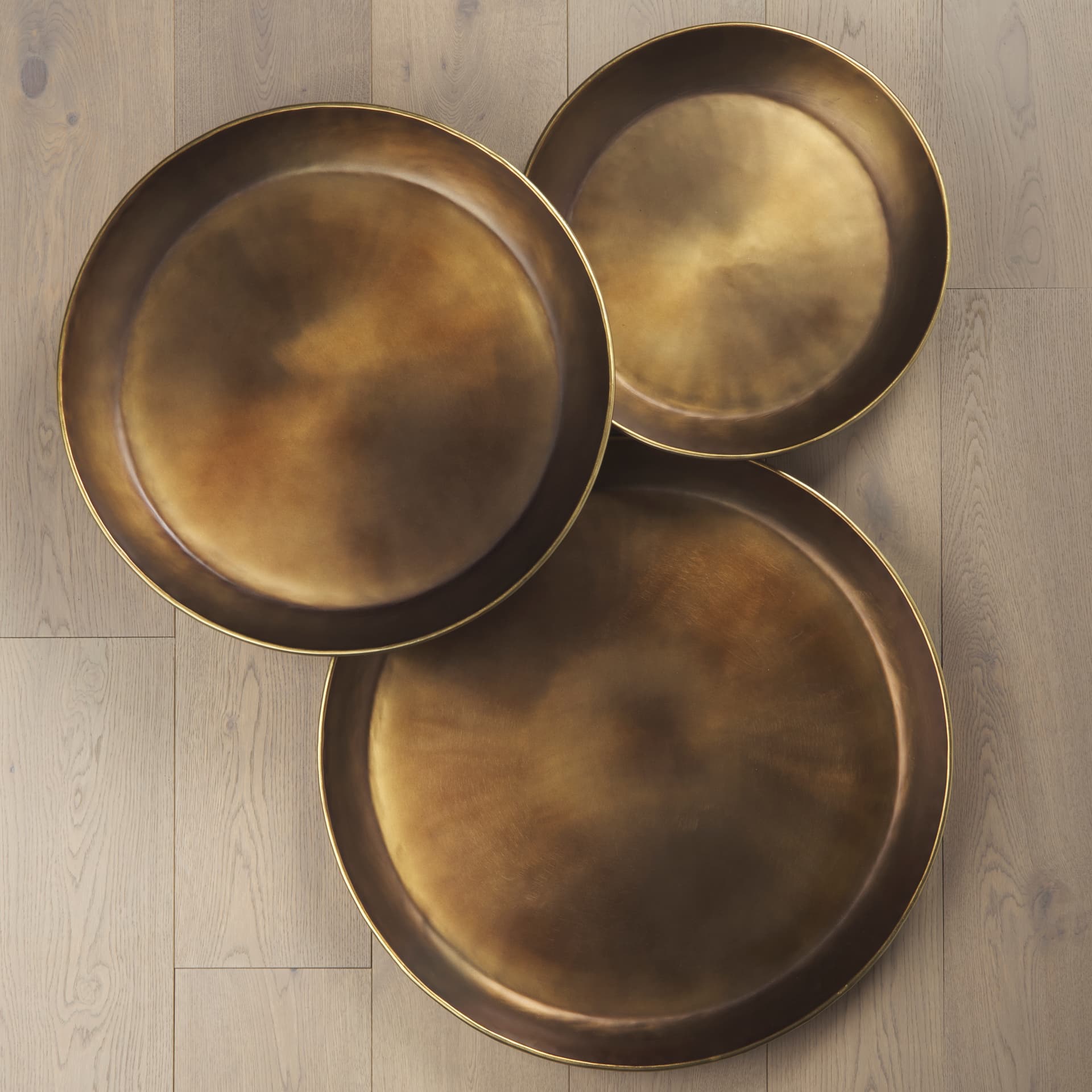 Eagan 16.0L x 16.0W x 1.5H Brass Aluminium Tray Small — product photograph