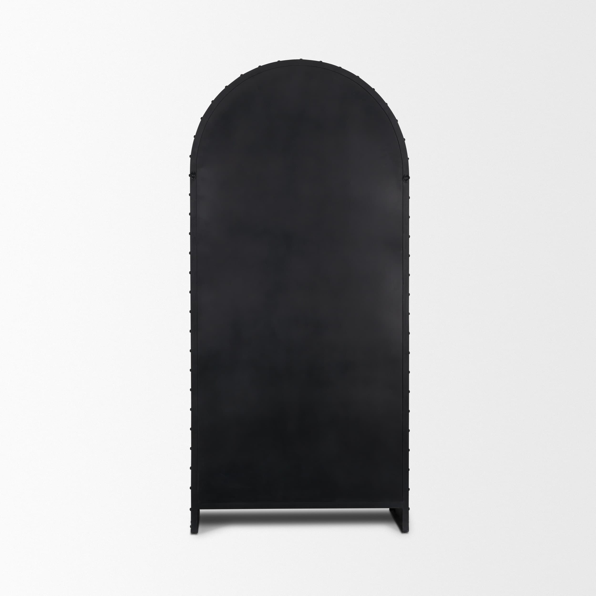 Gehry 72.3" H Dark Brown Metal Brown Wood and Glass Door Display Cabinet — product photograph