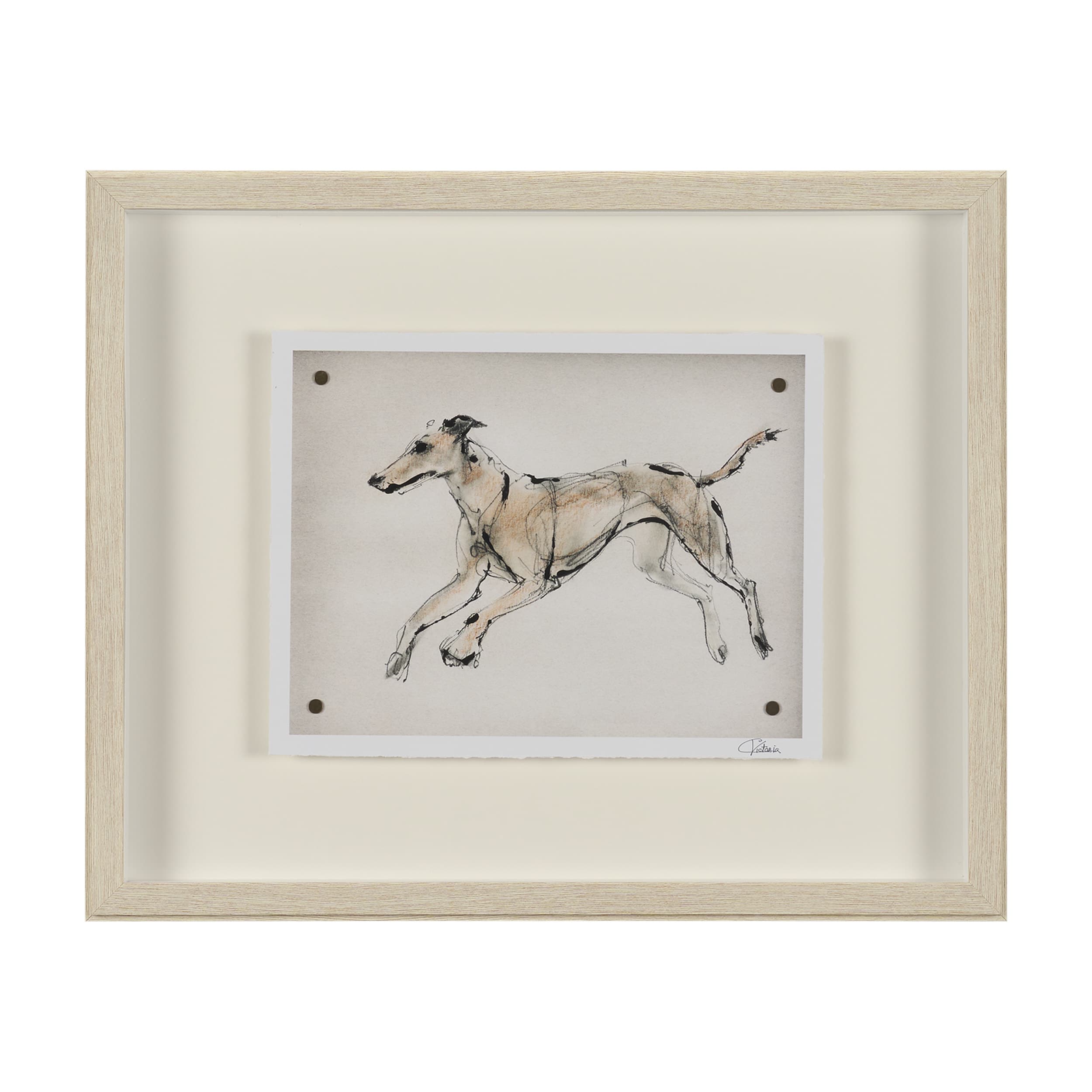 Playful Pup VI by Mercana Studio Hand Embelished Framed Artwork Matted under Glass — product photograph