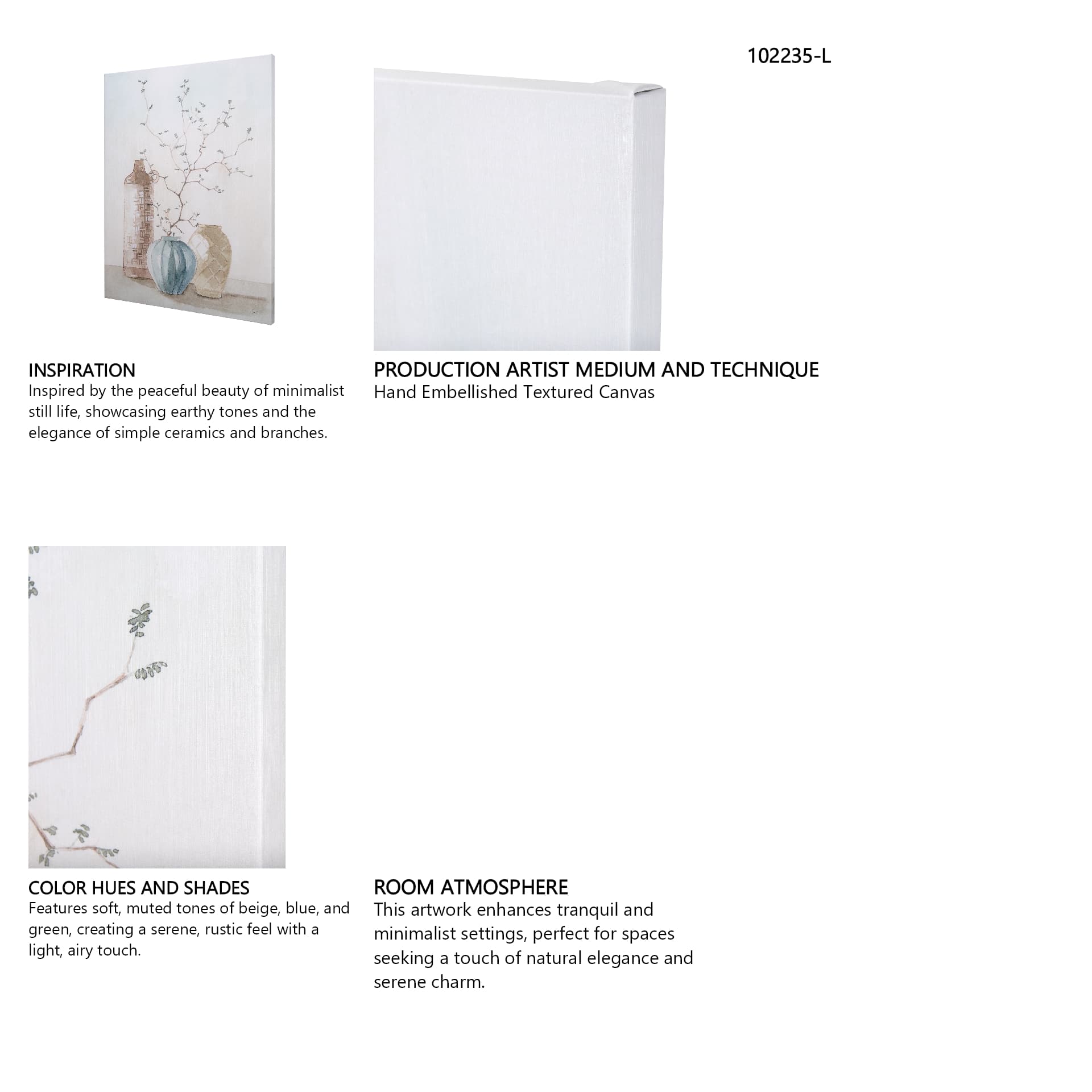 Boho Branches II by Mercana Studio a Hand Embellished Textured Canvas — in a styled room