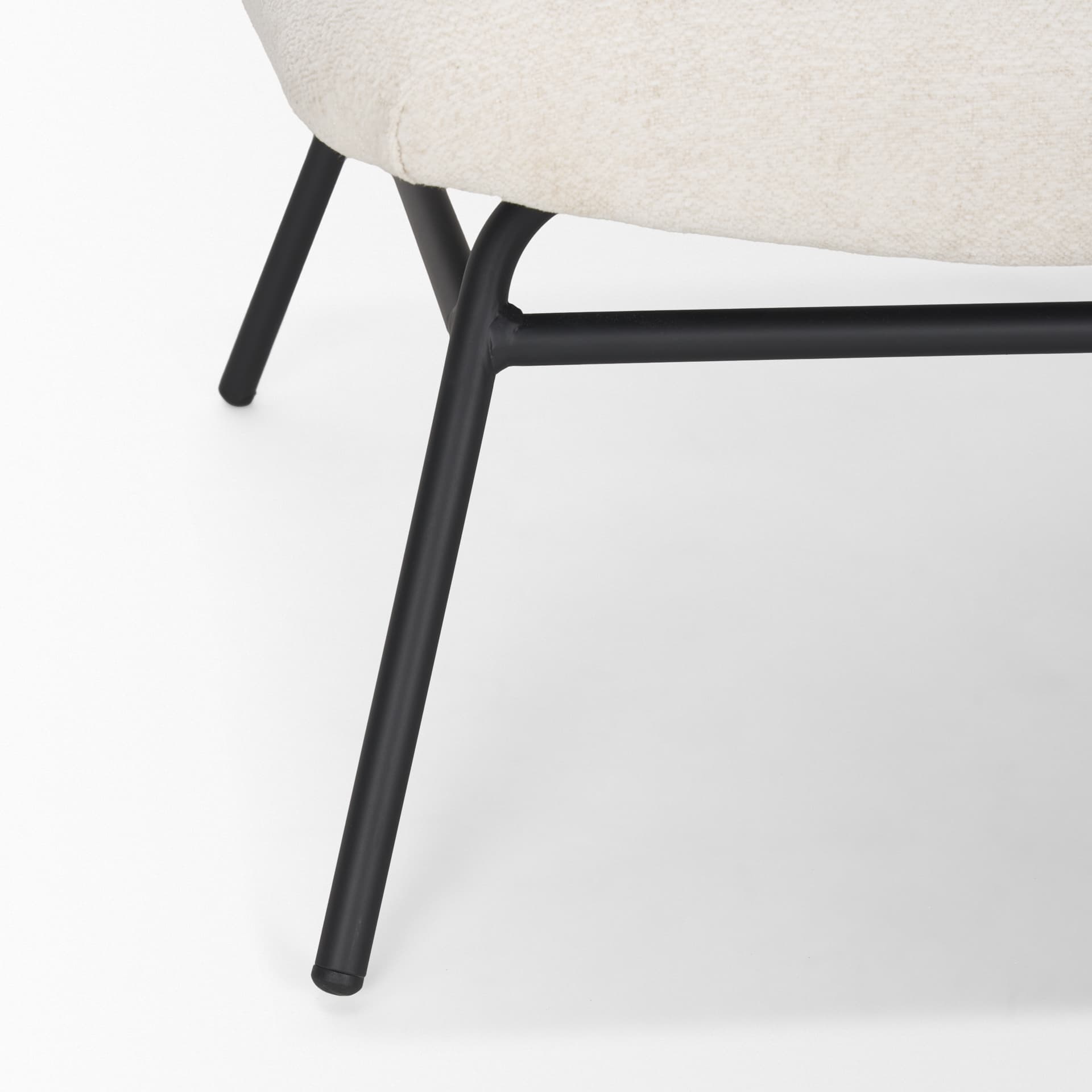 Nora Cream Fabric w/ Matte Black Metal Legs Accent Chair — product photograph