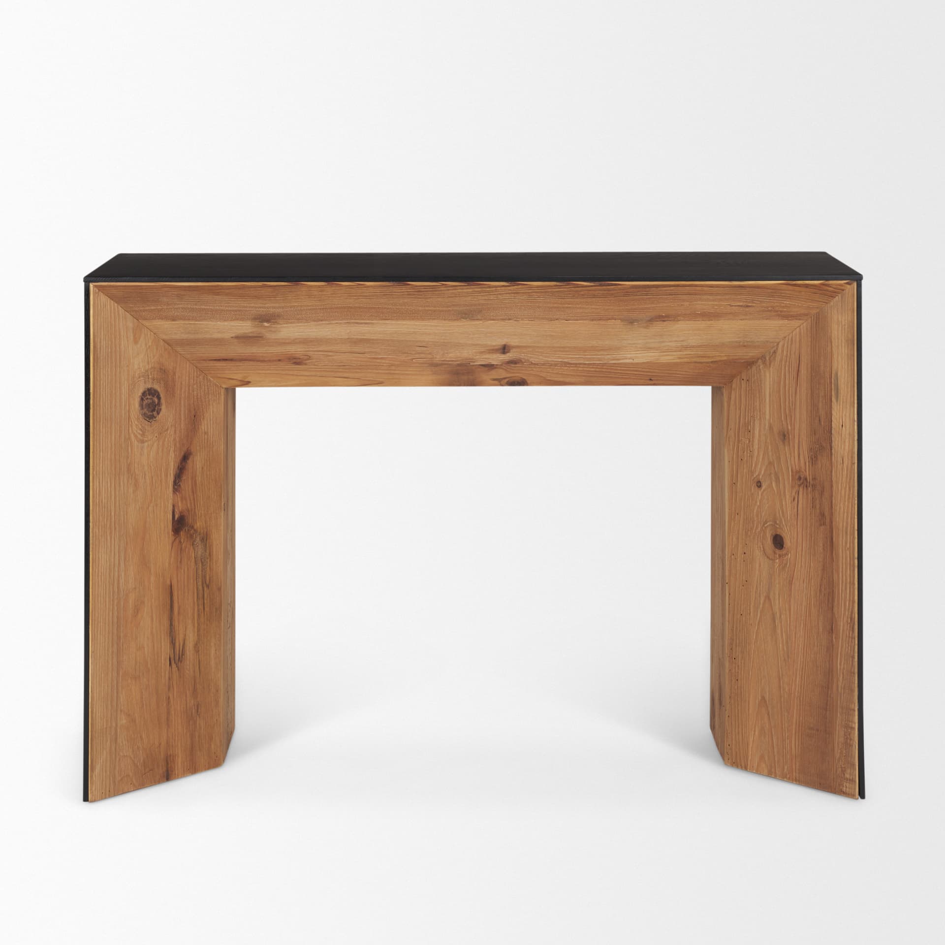 Tabor Natural Wood w/ Black Oak Waterfall Console Table — product photograph