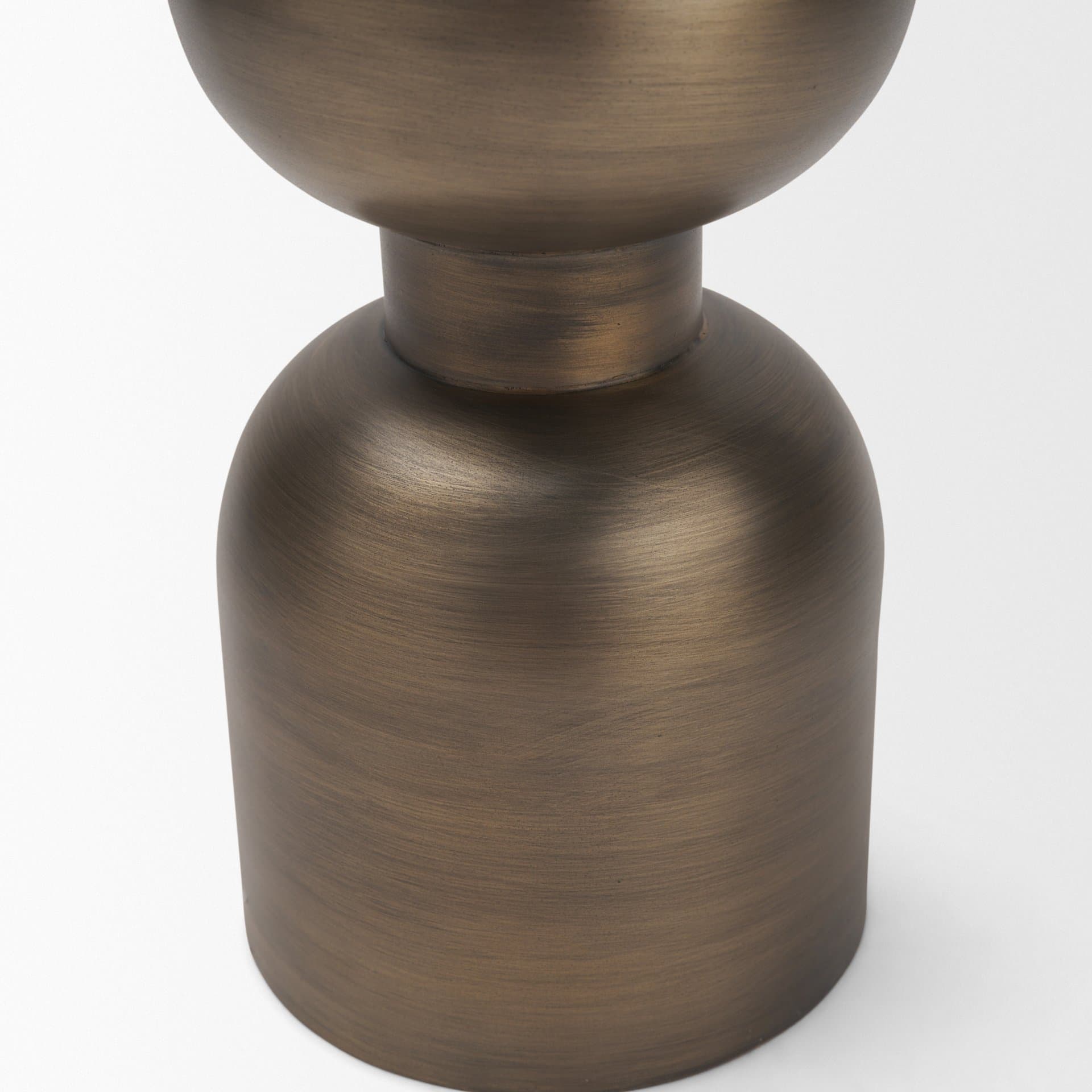 Pelar Small Antiqued Brass Stacked Pillar Candle Holder — product photograph