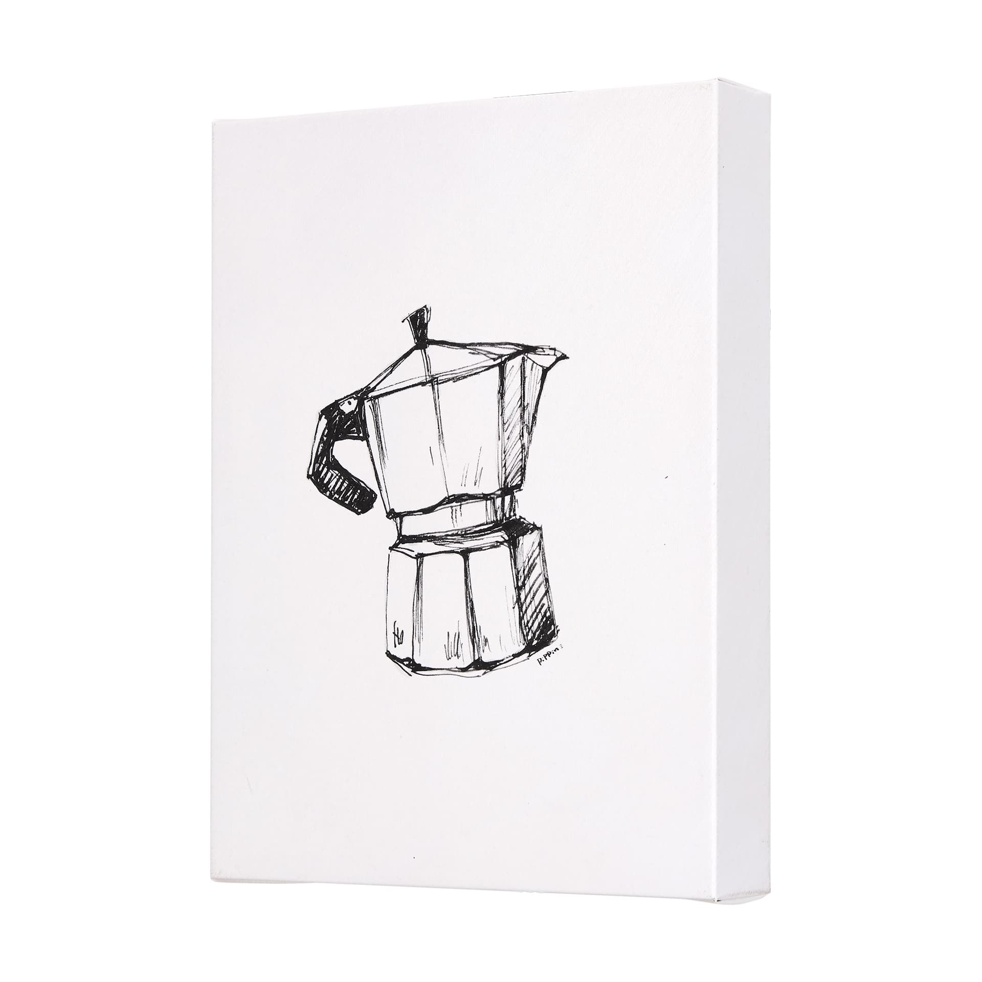 Stove Top Espresso Maker by Mercana Studio a Hand Embellished Textured Canvas — product photograph