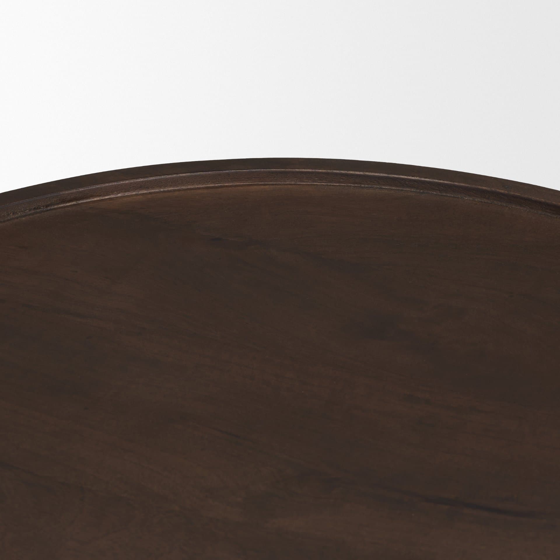 Cayson Dark Brown Sculptural Round Accent Table — product photograph