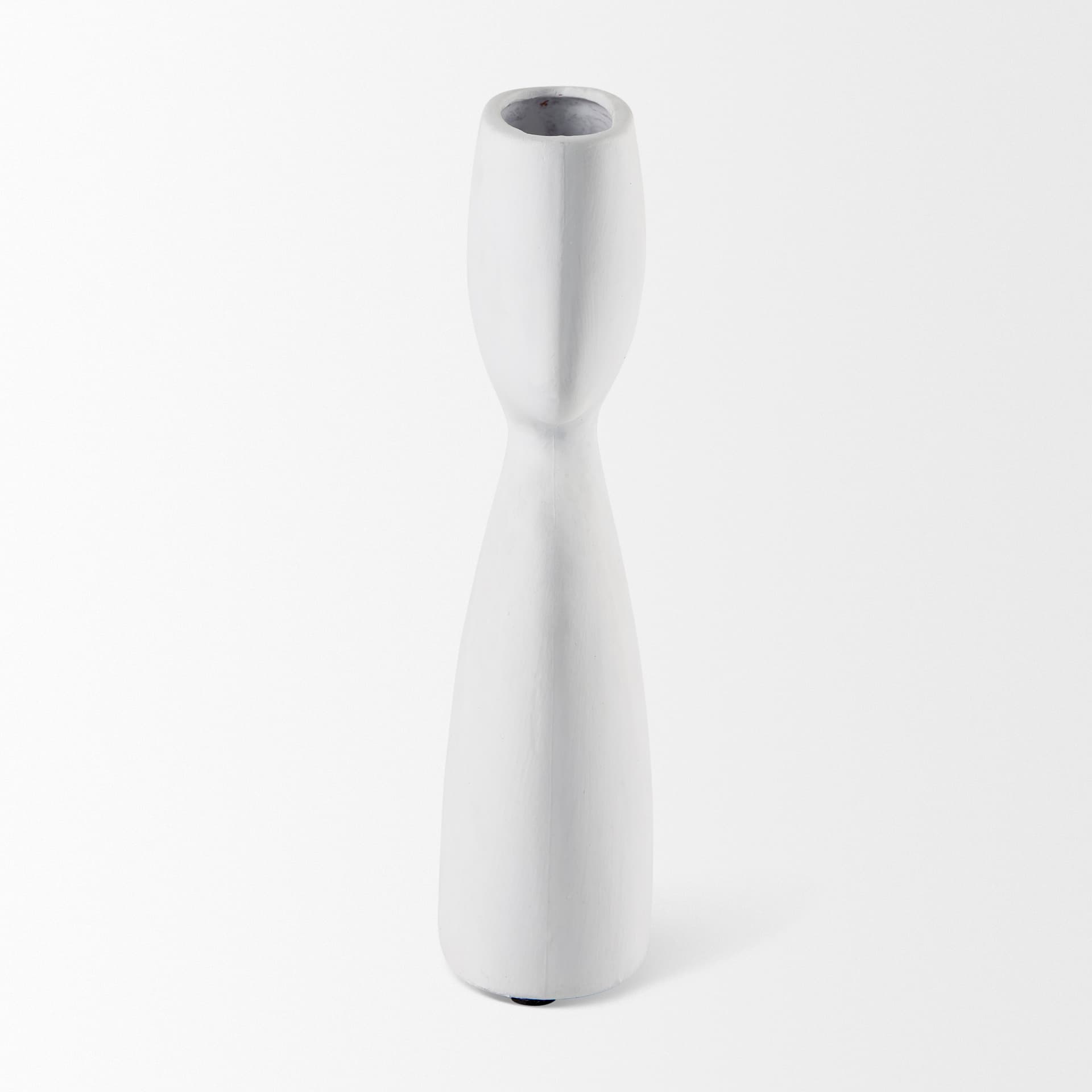 Tatum 11.6H Sculptural White Ceramic Vase — product photograph