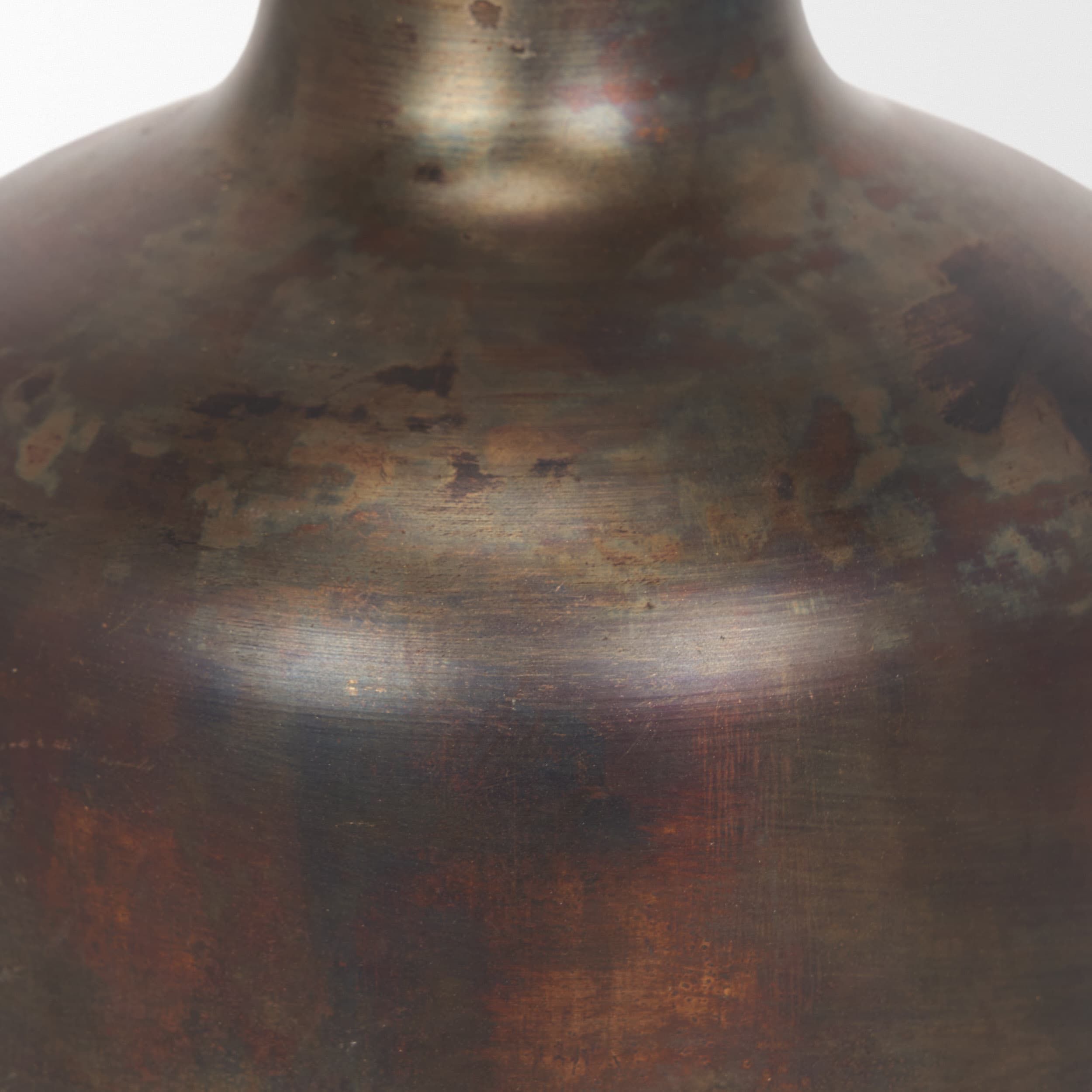 Daya Medium Antiqued Gold Metal Vase — product photograph