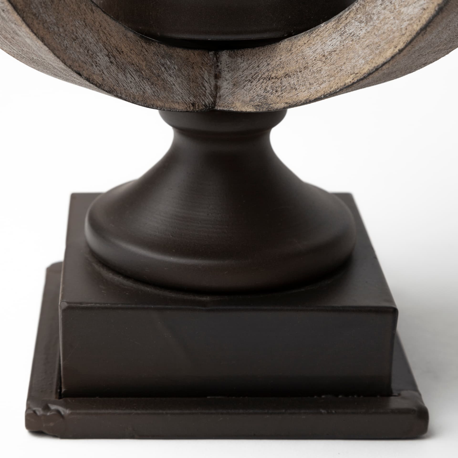 Brillion Small Rustic Wood Metal Table Candle Holder — product photograph