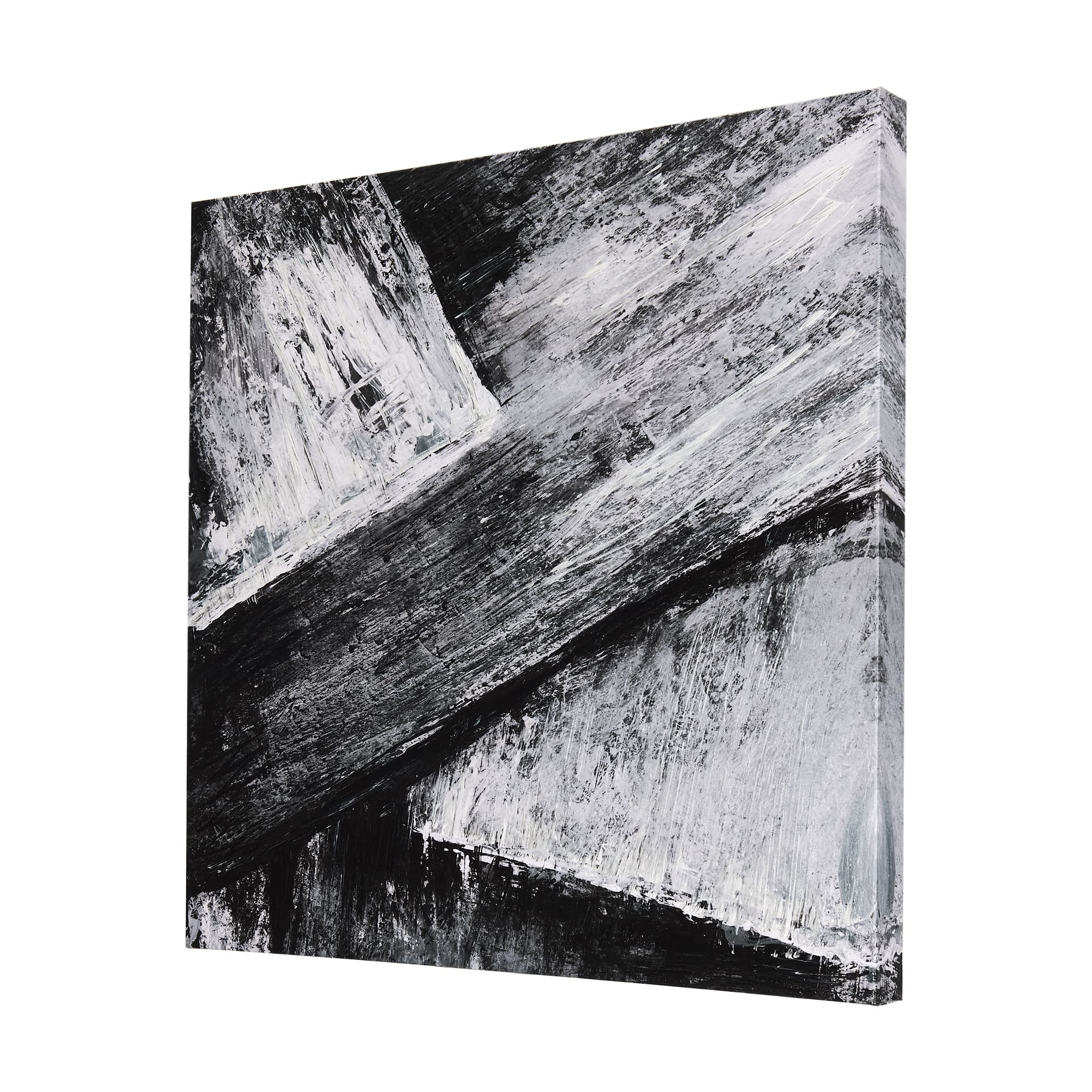 Black Composition I by Mercana Studio a Hand Embellished Textured Canvas — product photograph