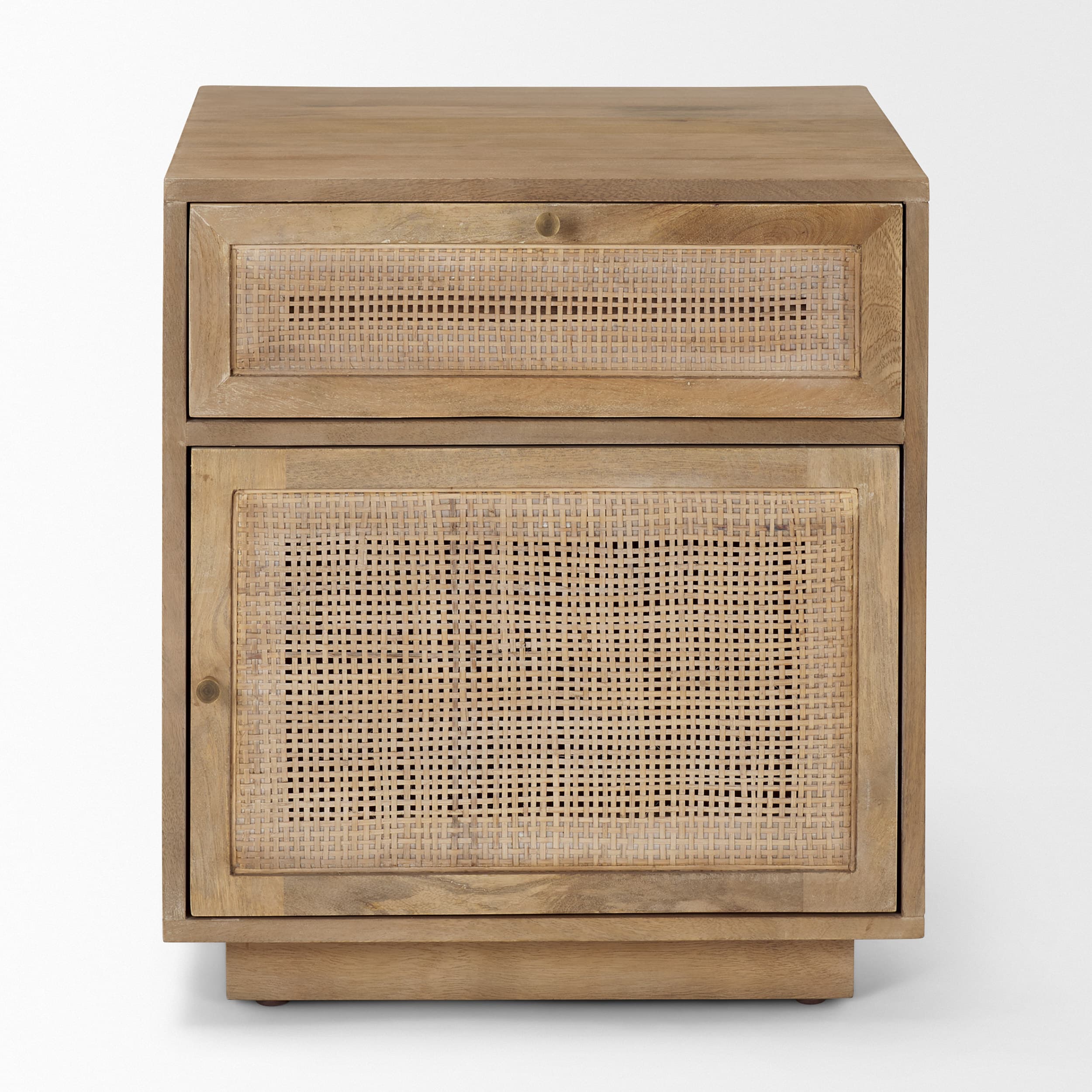 Grier Light Brown Wood w/ Cane End Table — product photograph